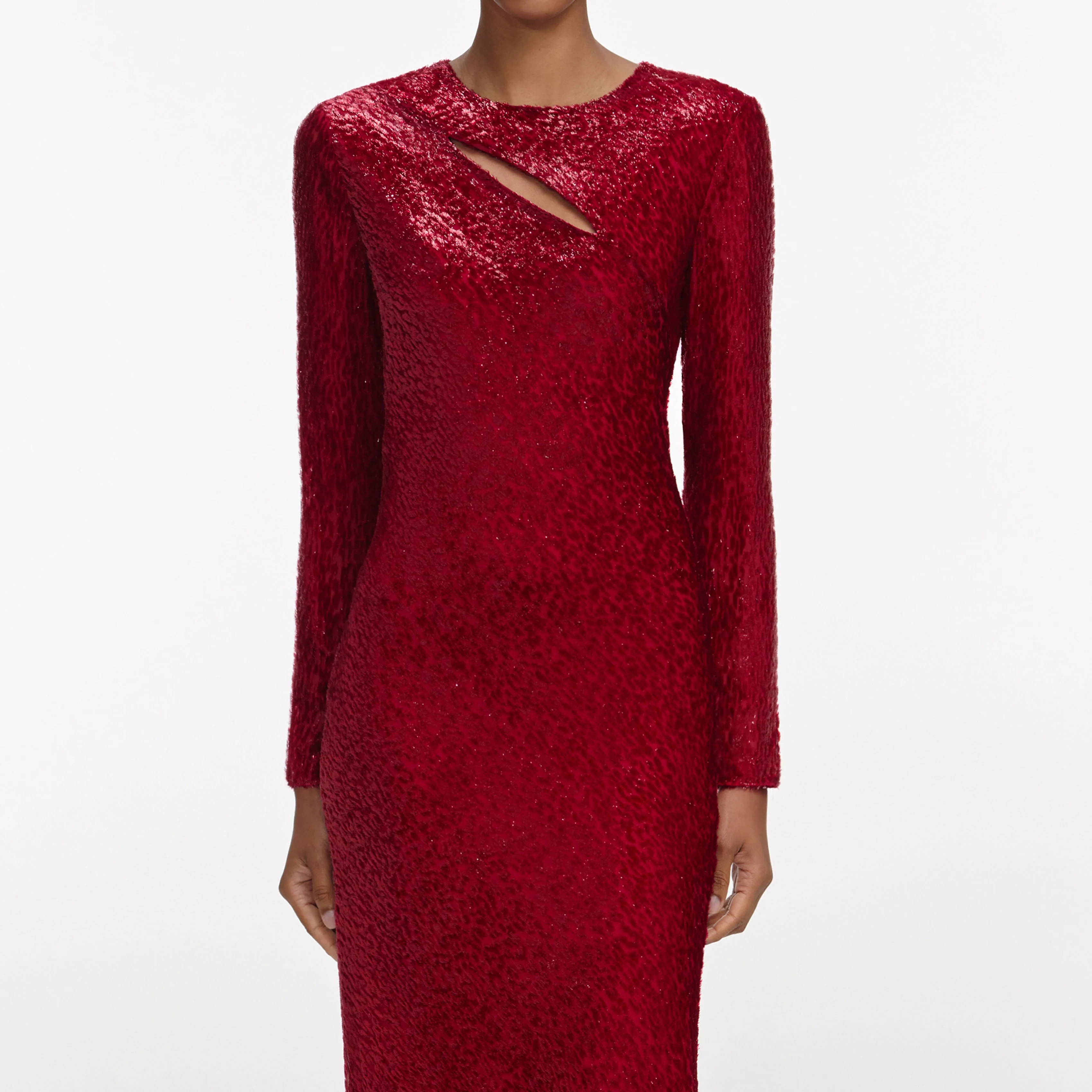 Red Fil Coupe Midi Dress - Image 4