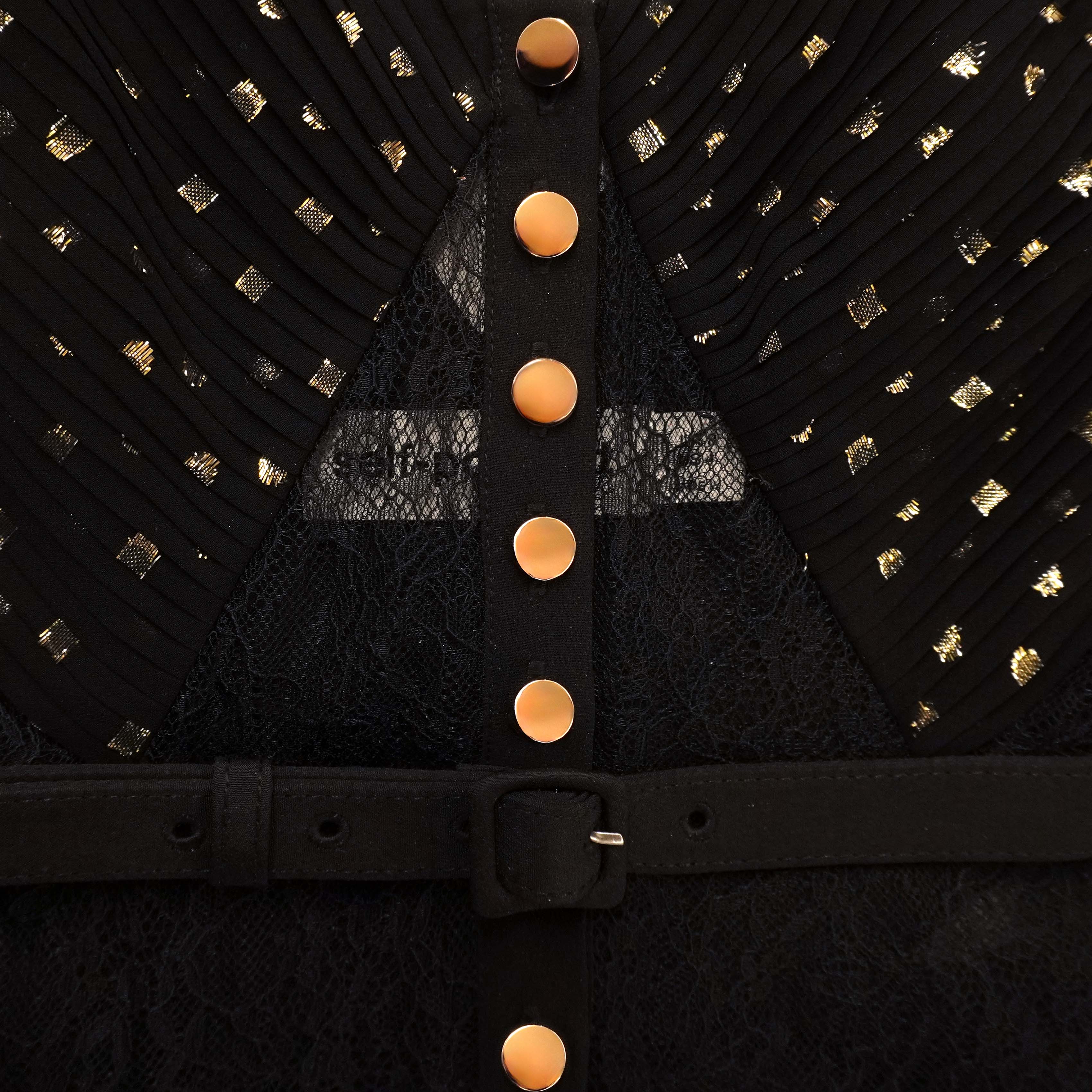 Black And Gold Chiffon Maxi Dress - Image 5