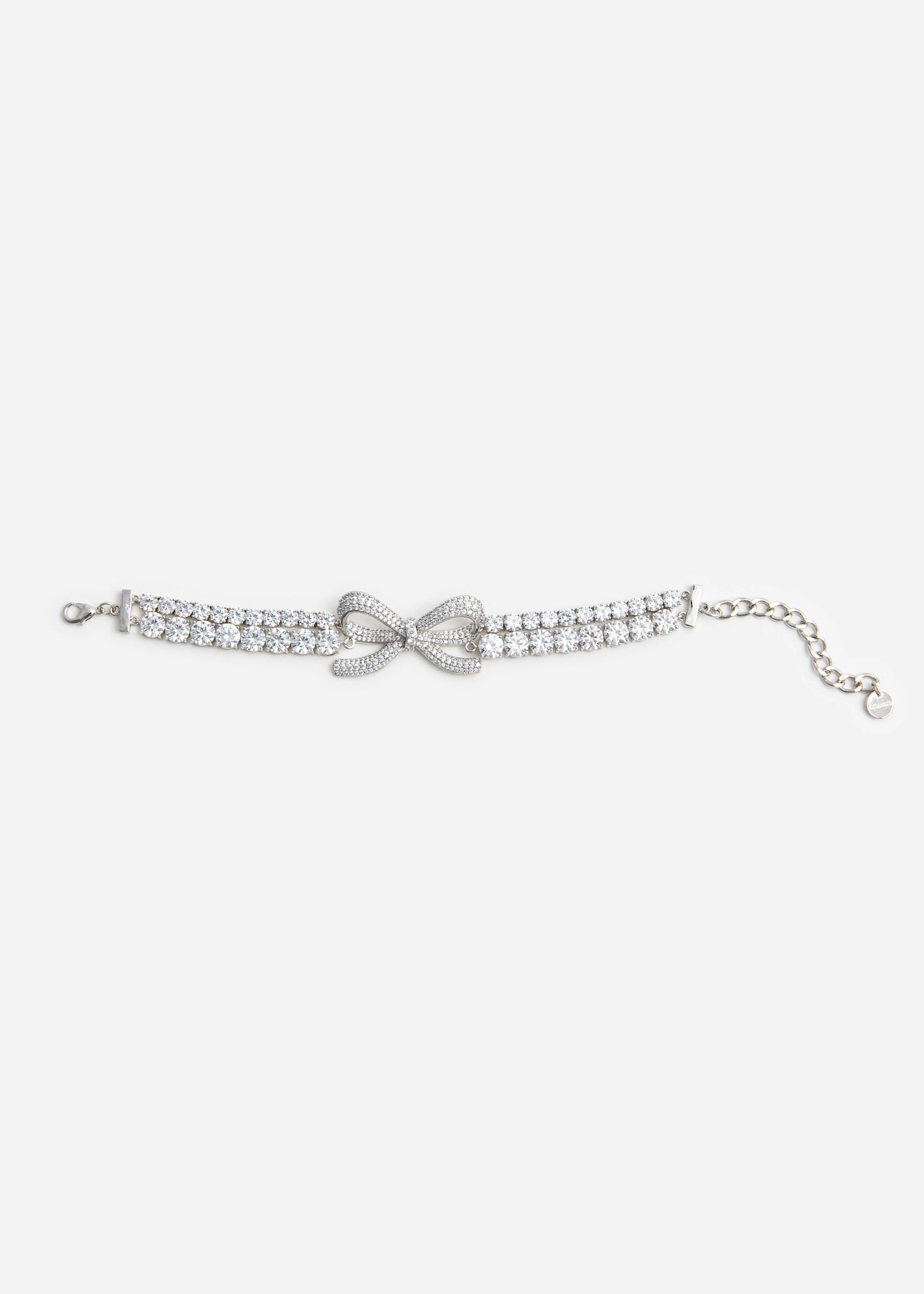 Crystal Bow Double Tennis Bracelet - Image 3