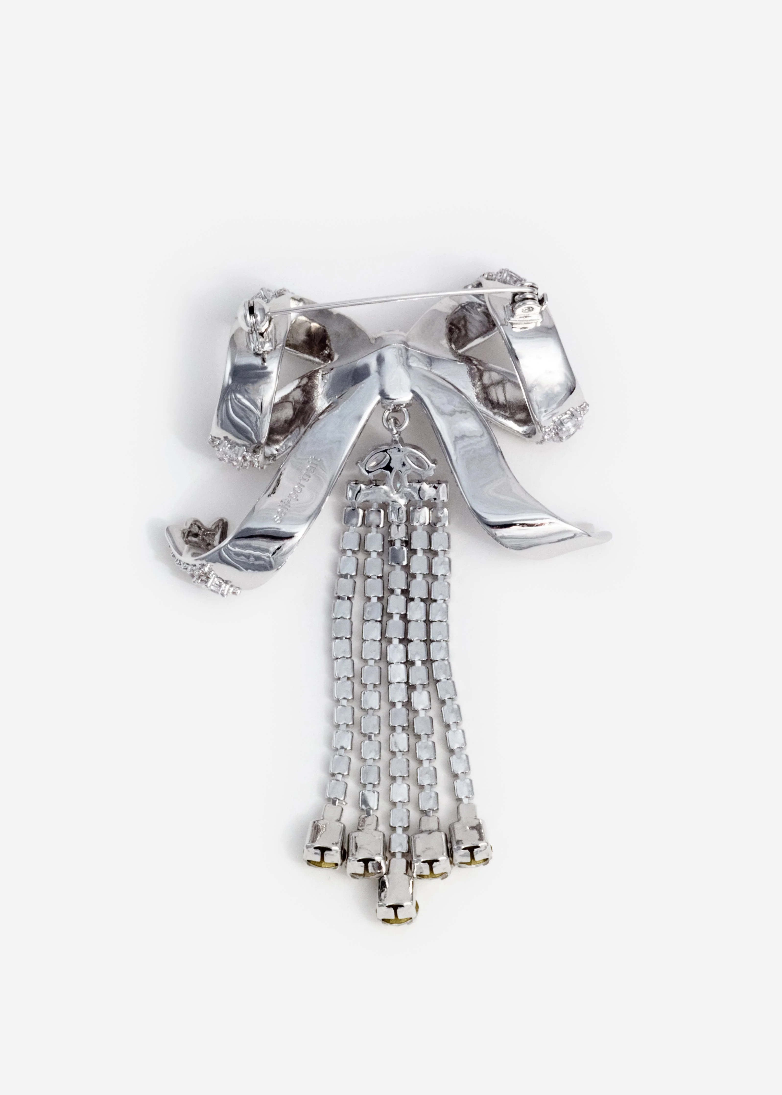 Crystal Bow Droplet Brooch - Image 3