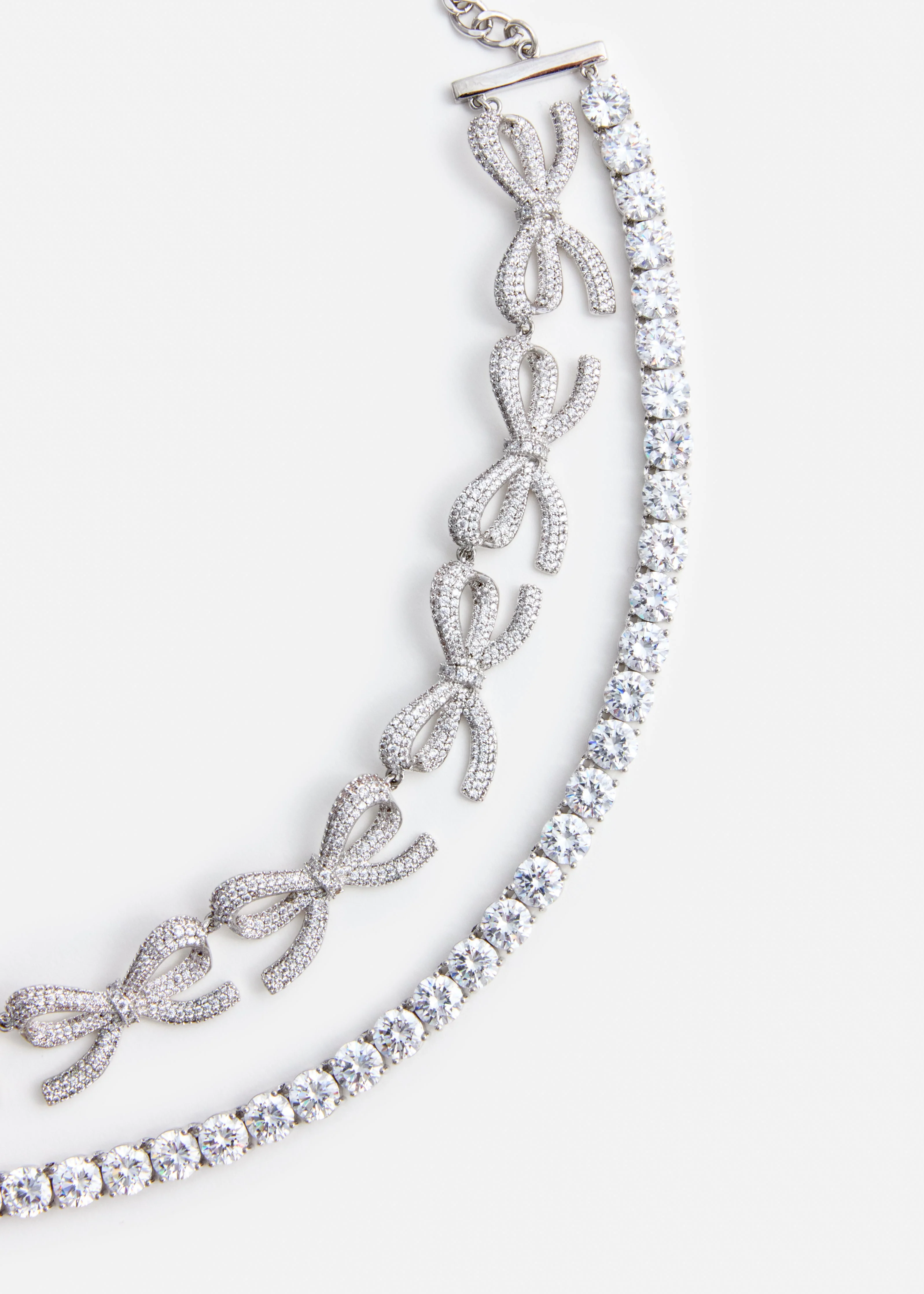 Crystal Bows Diamante Necklace - Image 3