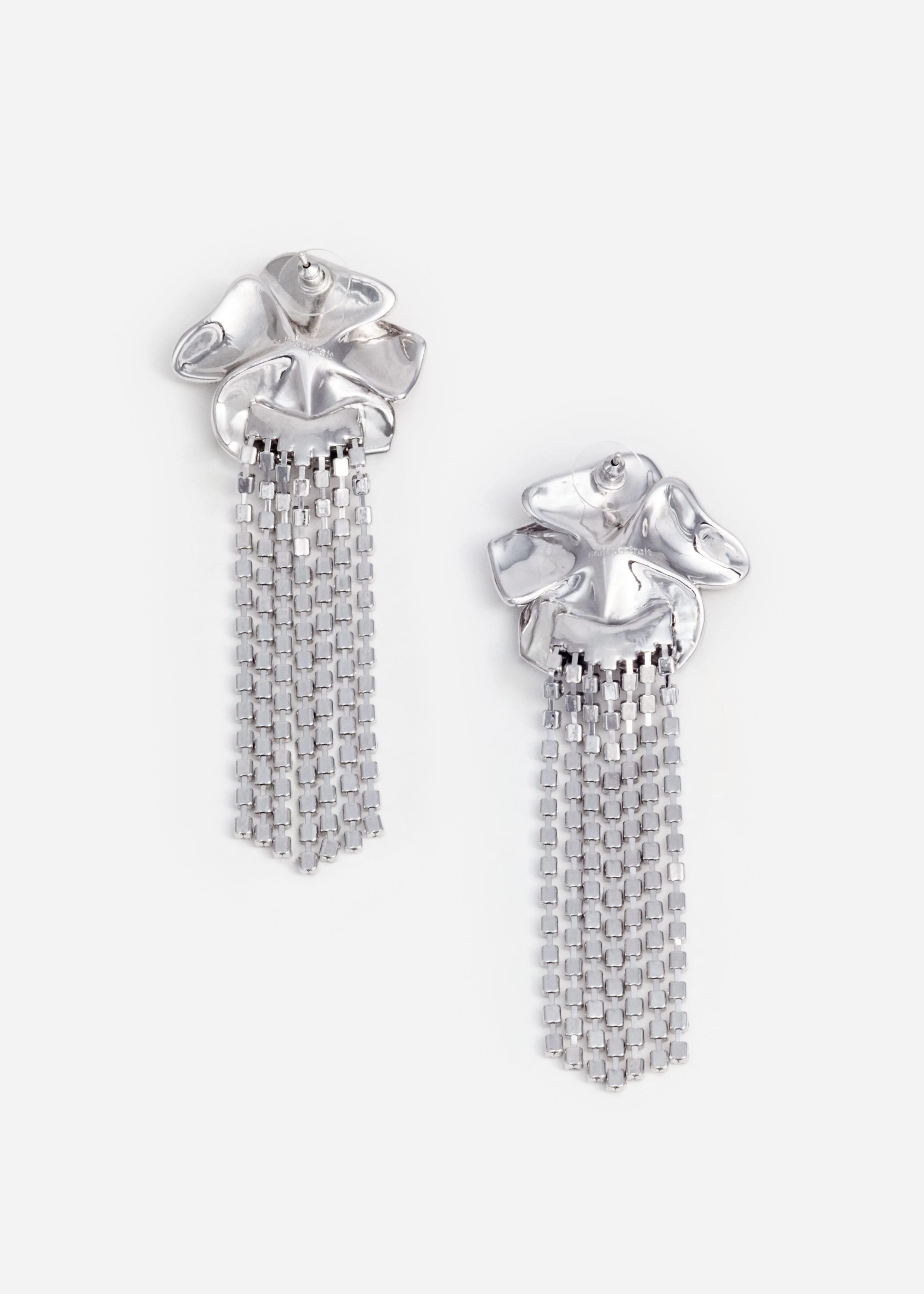 Crystal Flower Droplet Earrings - Image 3