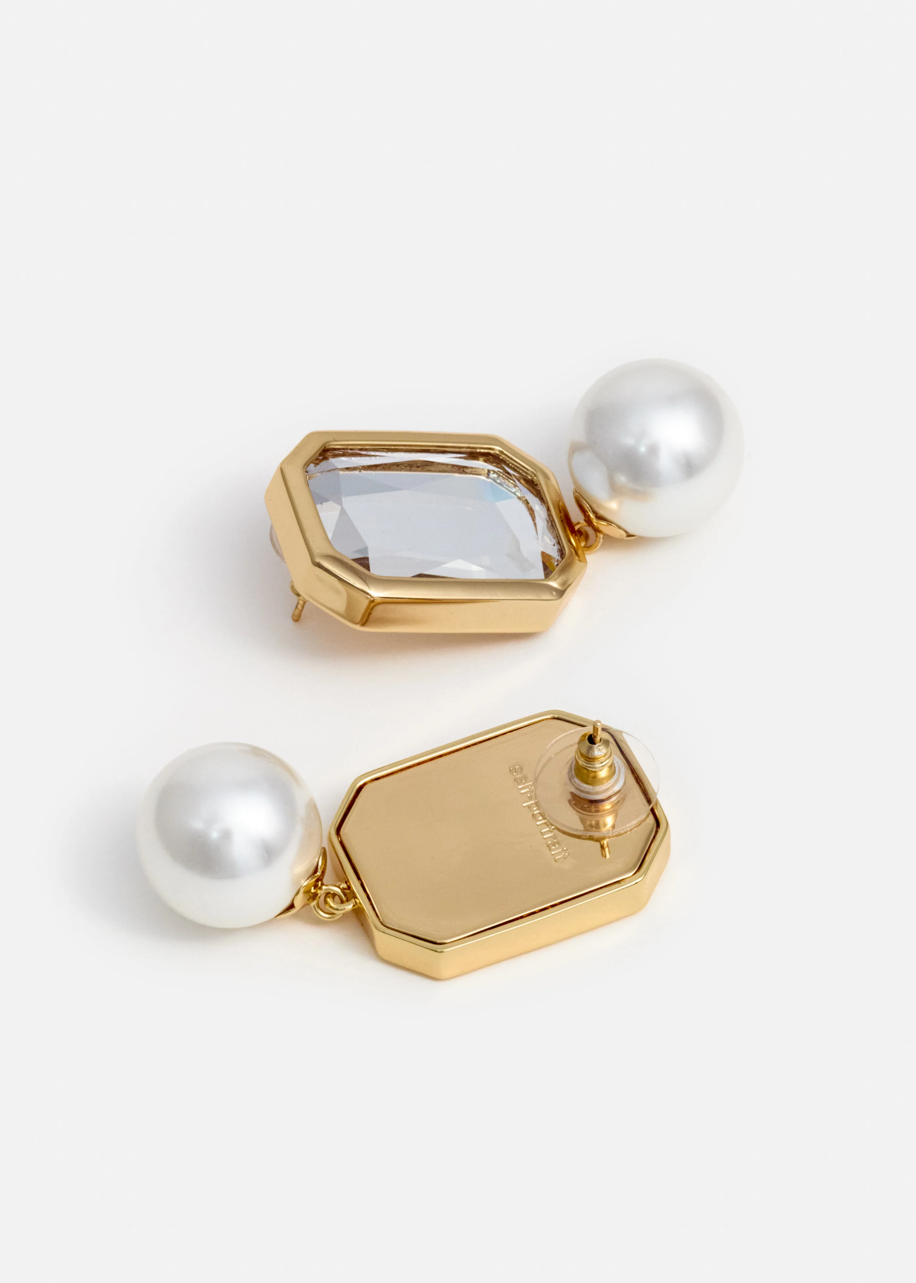 Crystal Pearl Tiered Earrings - Image 3