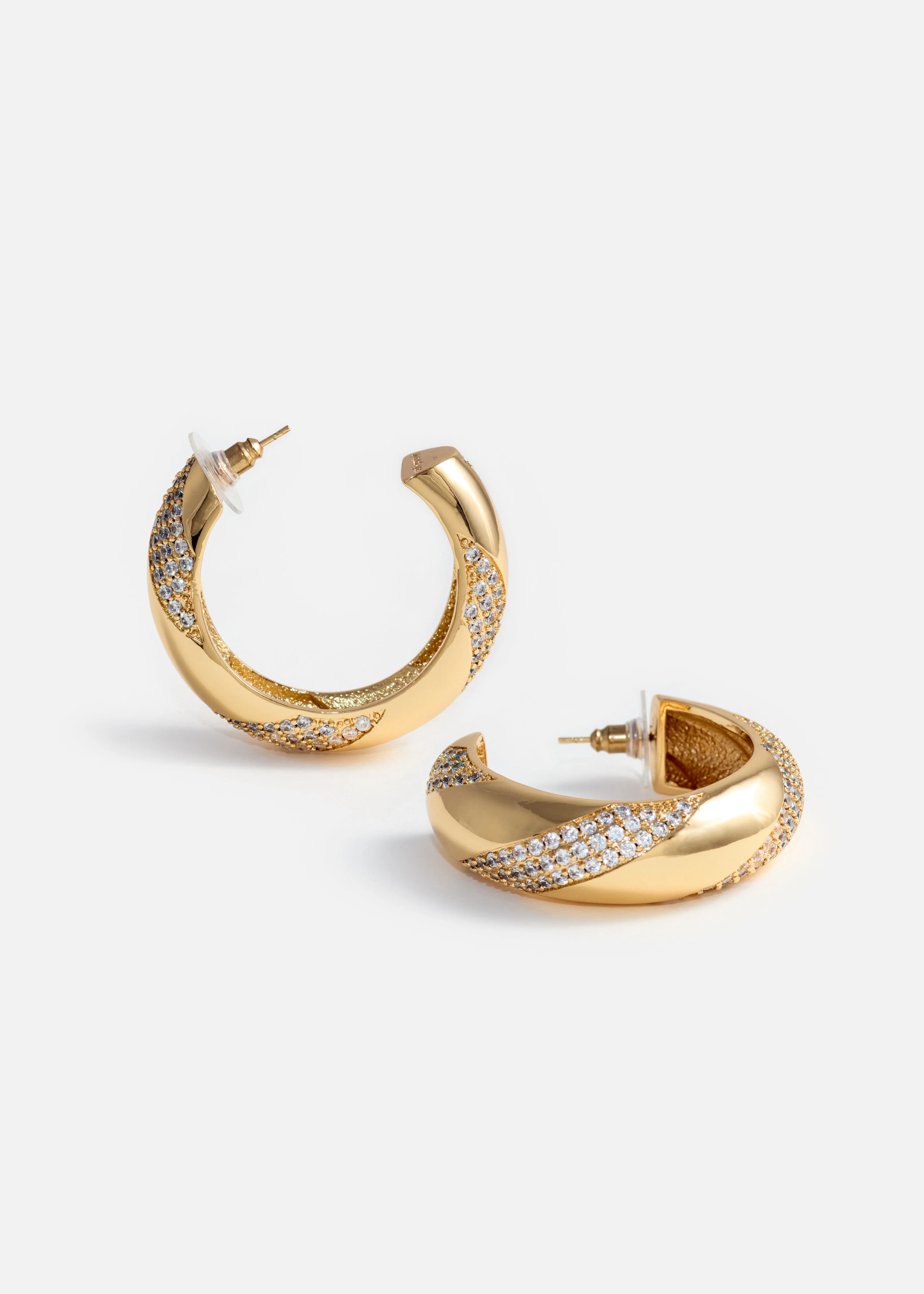 Gold And Crystal Hoop Earrings - Image 3