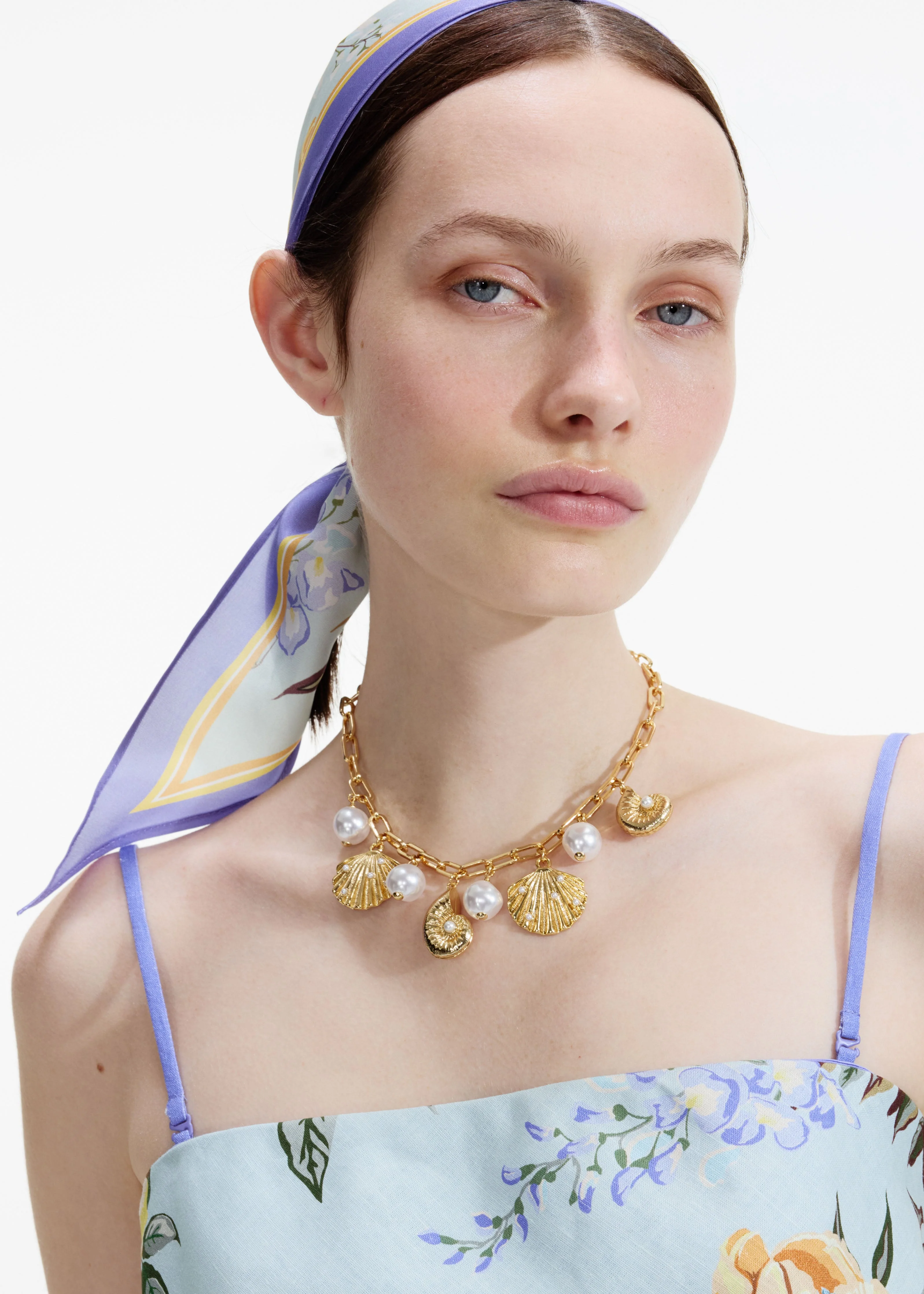 Gold Pearl Shell Charm Necklace - Image 2