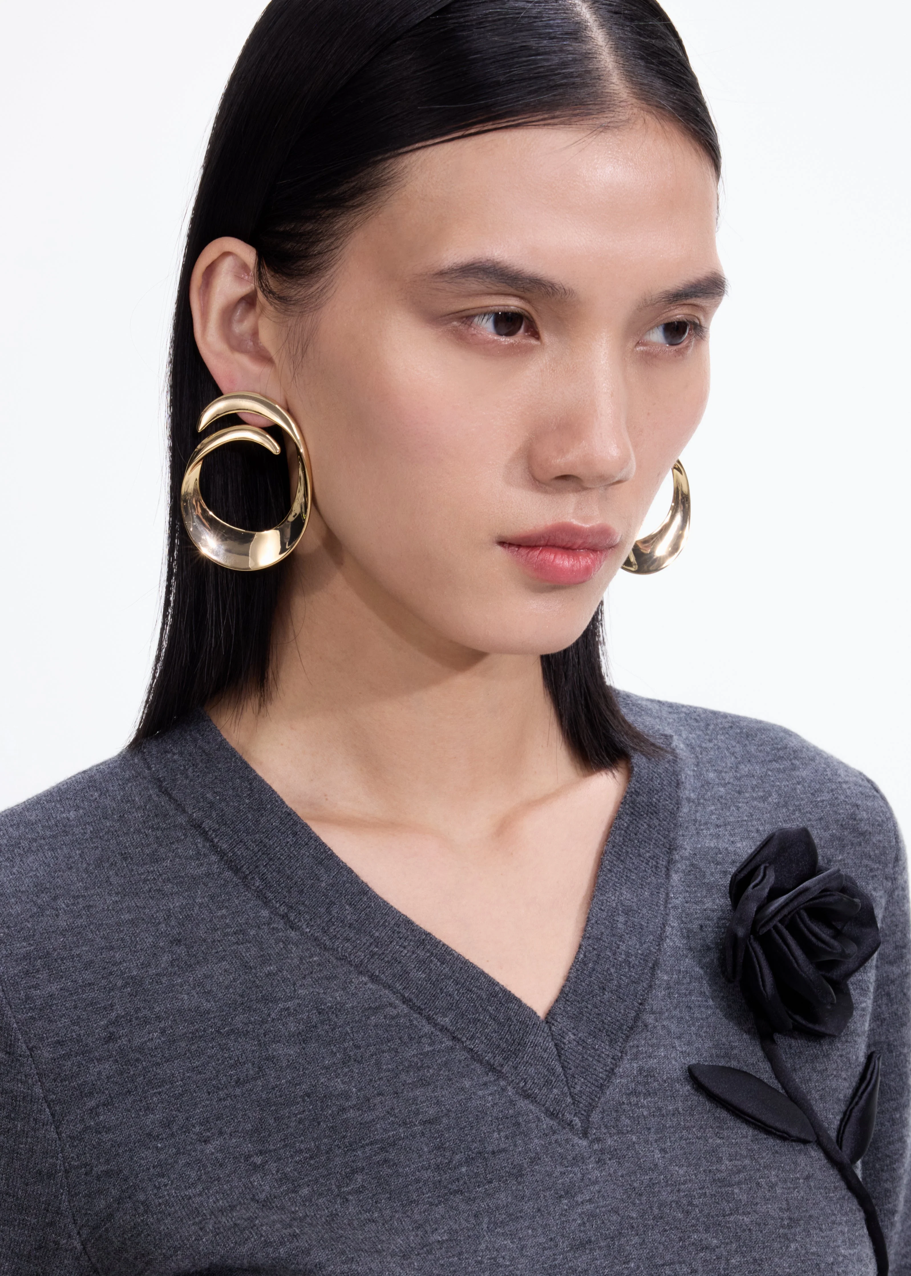 Gold Swirl Earrings - Image 2