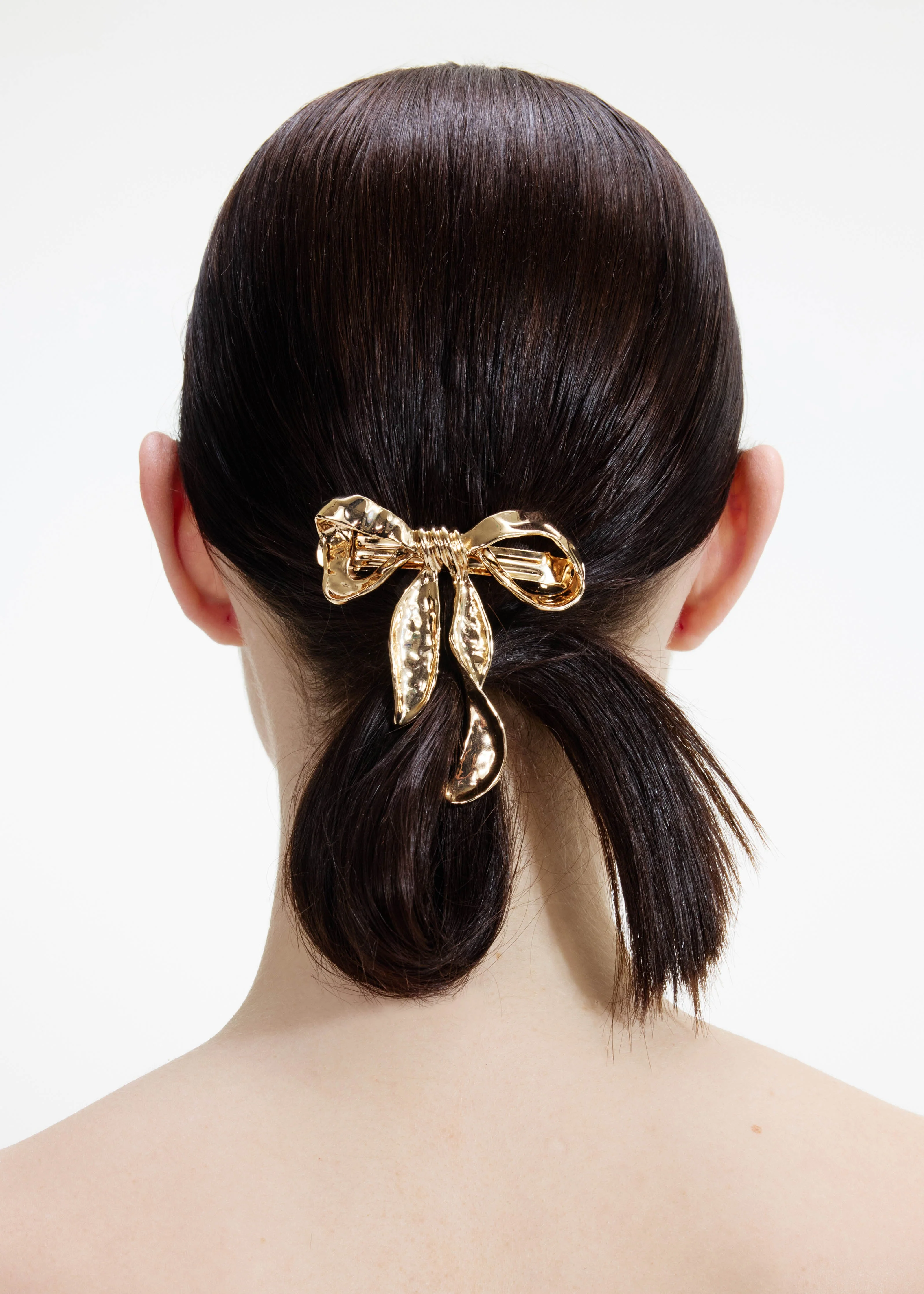 Mottled Gold Bow Hairclip - Image 2