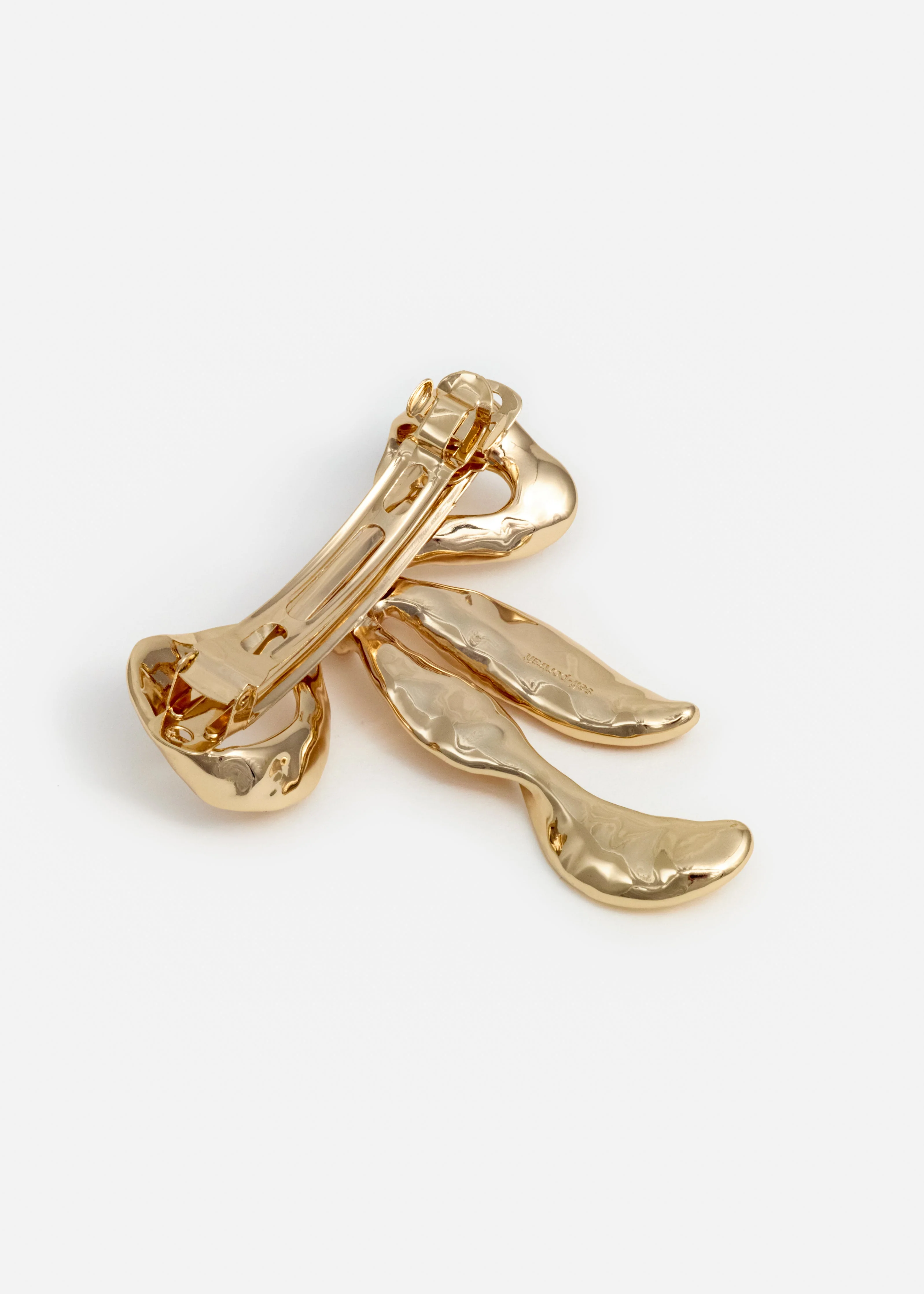 Mottled Gold Bow Hairclip - Image 3