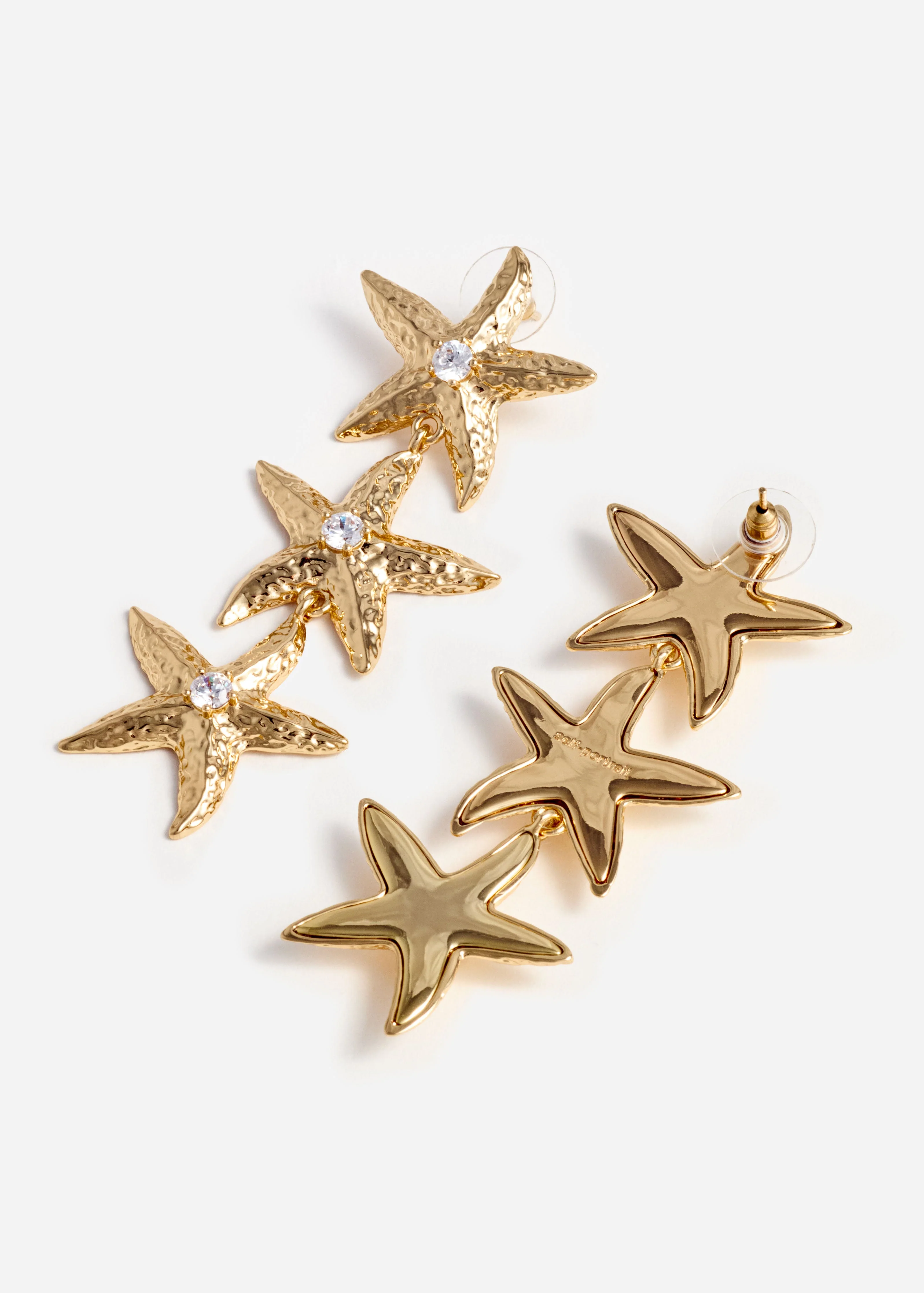 Mottled Gold Sea Star Earrings - Image 3