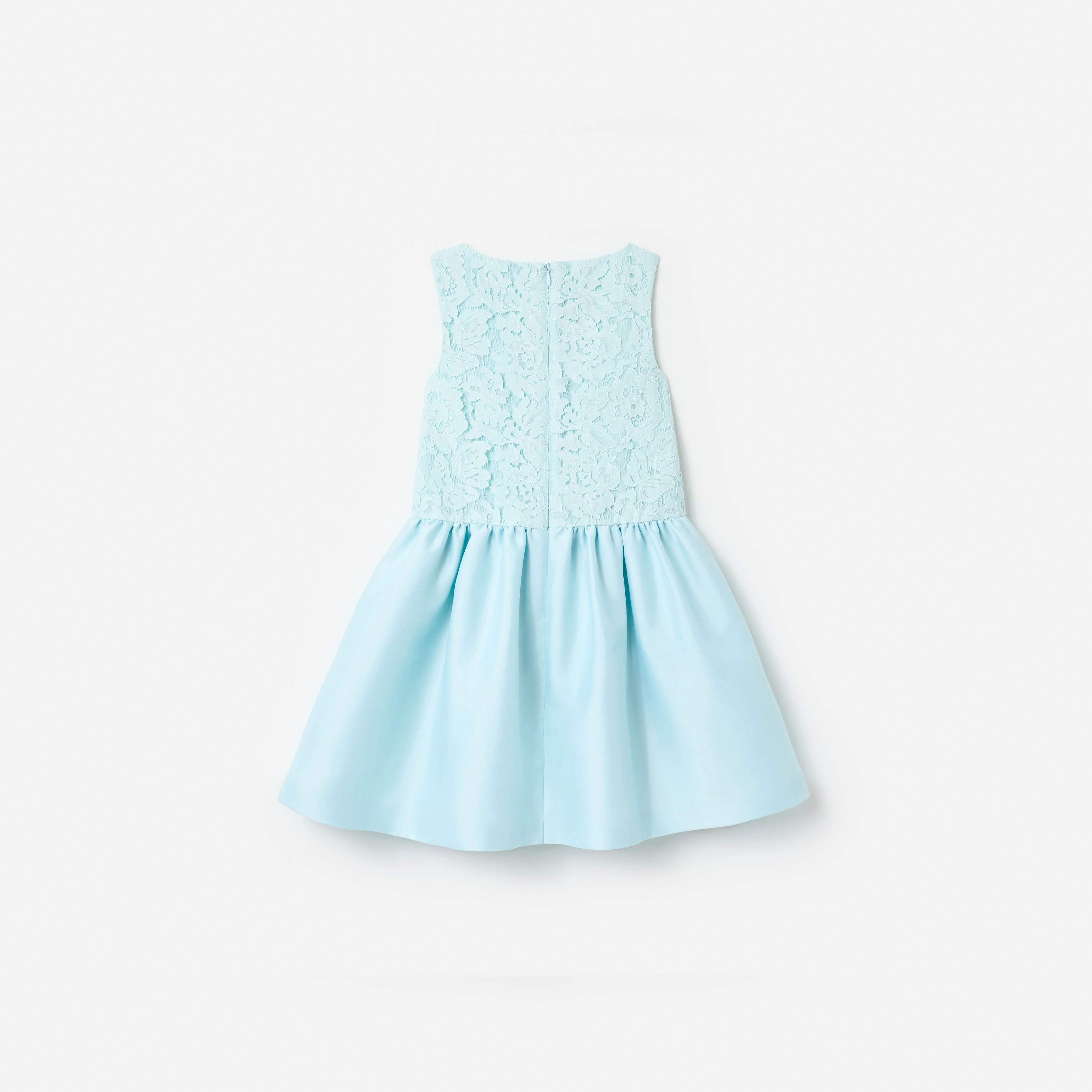 Aqua Taffeta Lace Bow Dress - Image 2