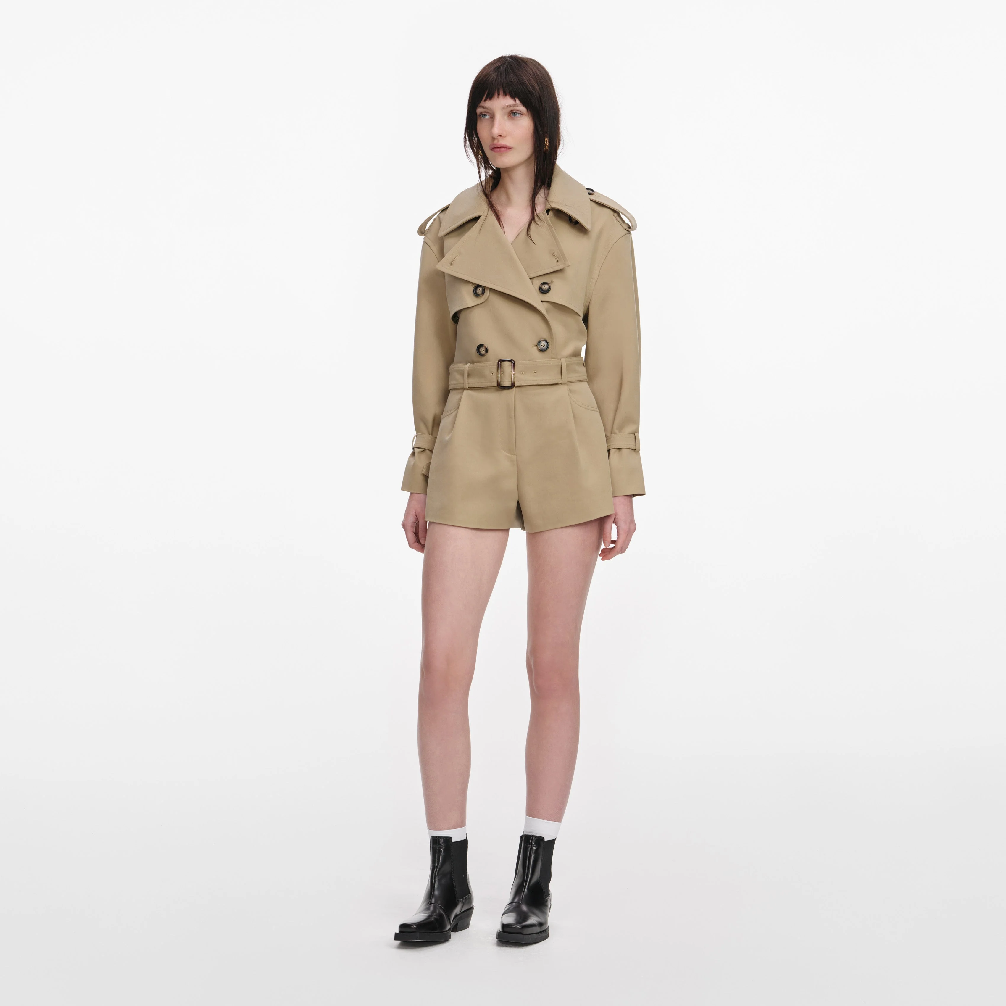 Beige Cotton Playsuit - Image 2