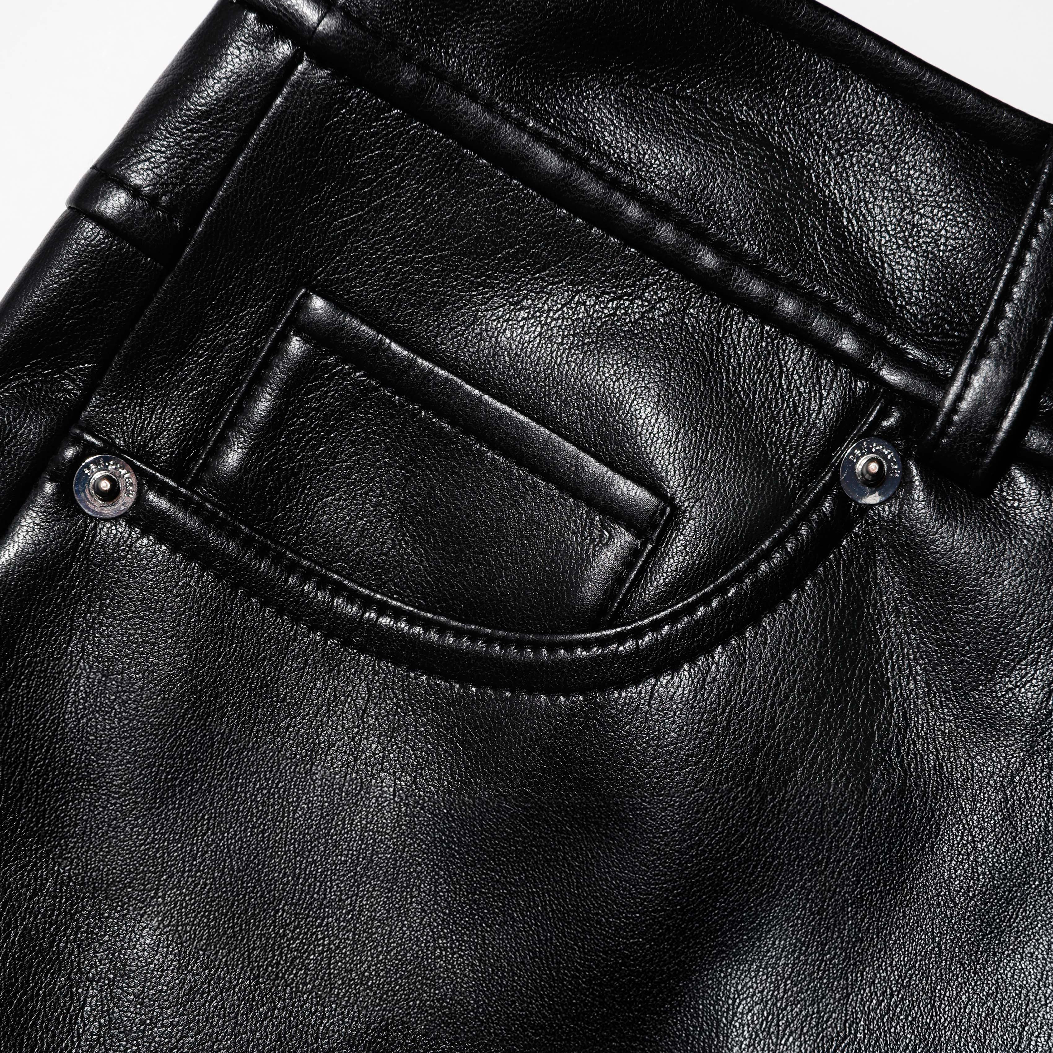 Black Faux Leather Shorts - Image 5