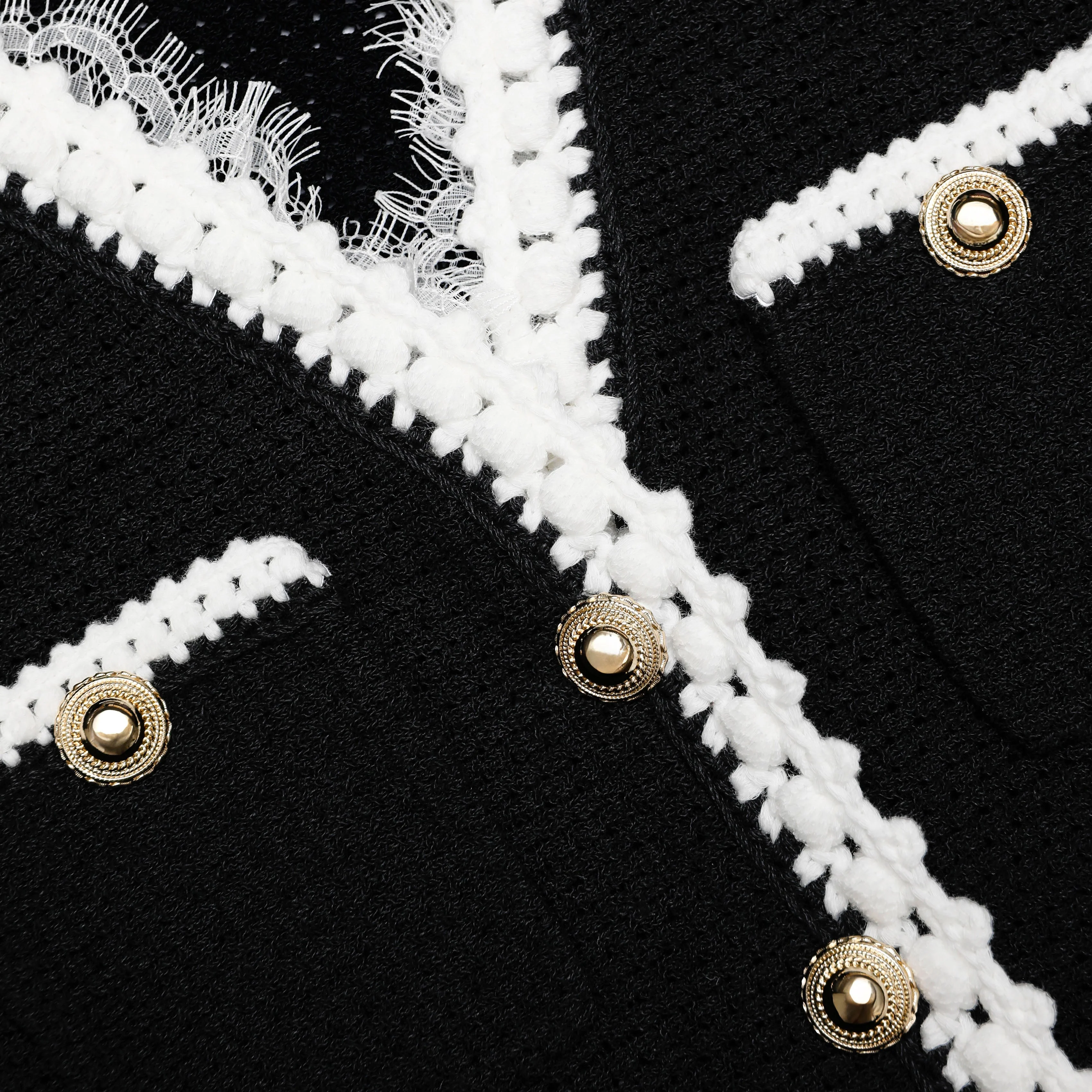 Black Lace Trim Knit Mini Dress - Image 5