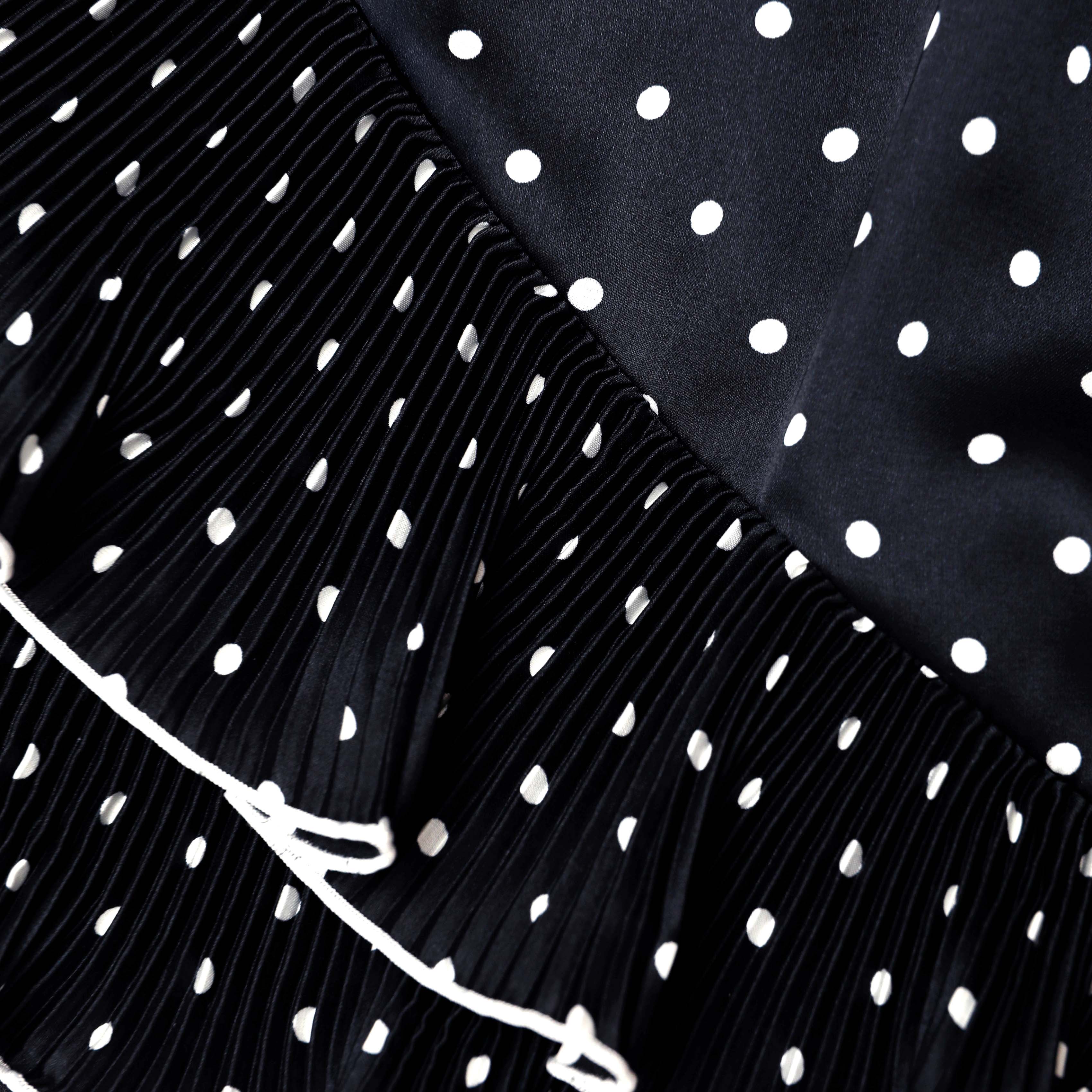 Black Polka Dot Frill Mini Dress - Image 5