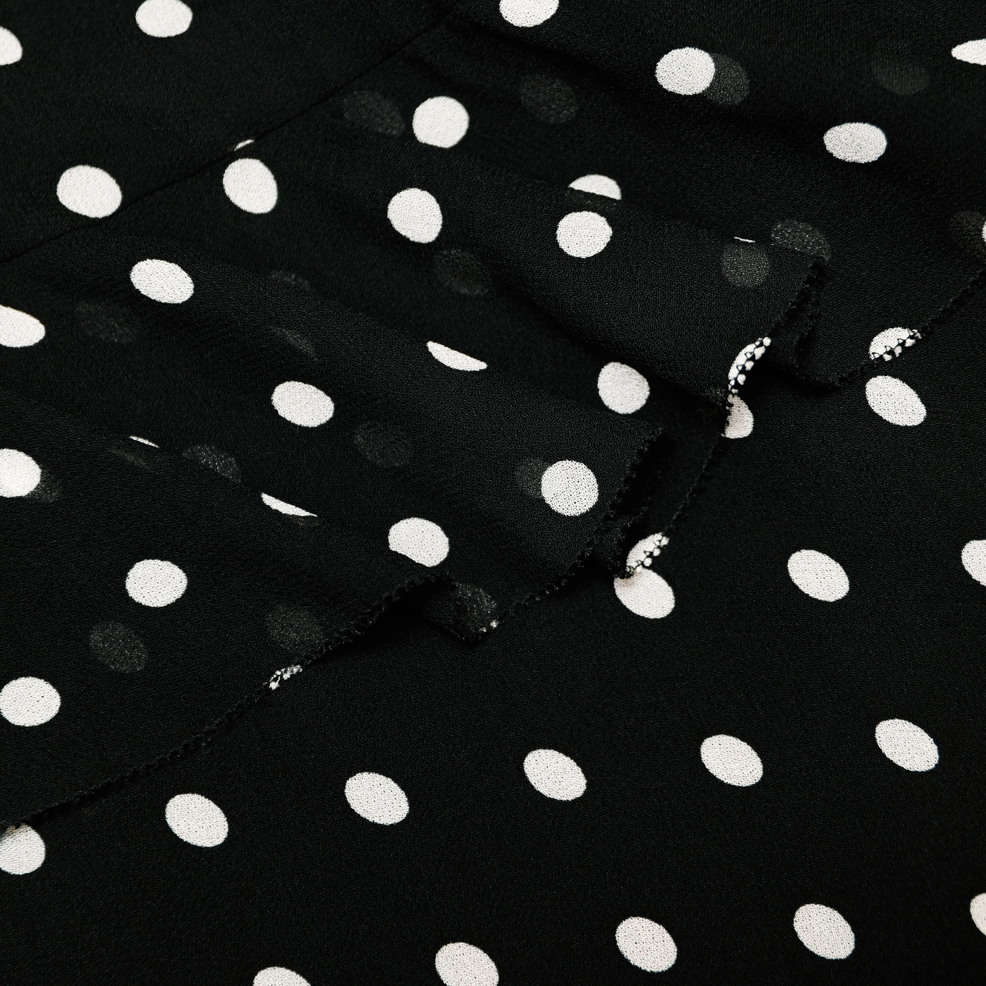Black Polka Dot Georgette Maxi Dress - Image 5