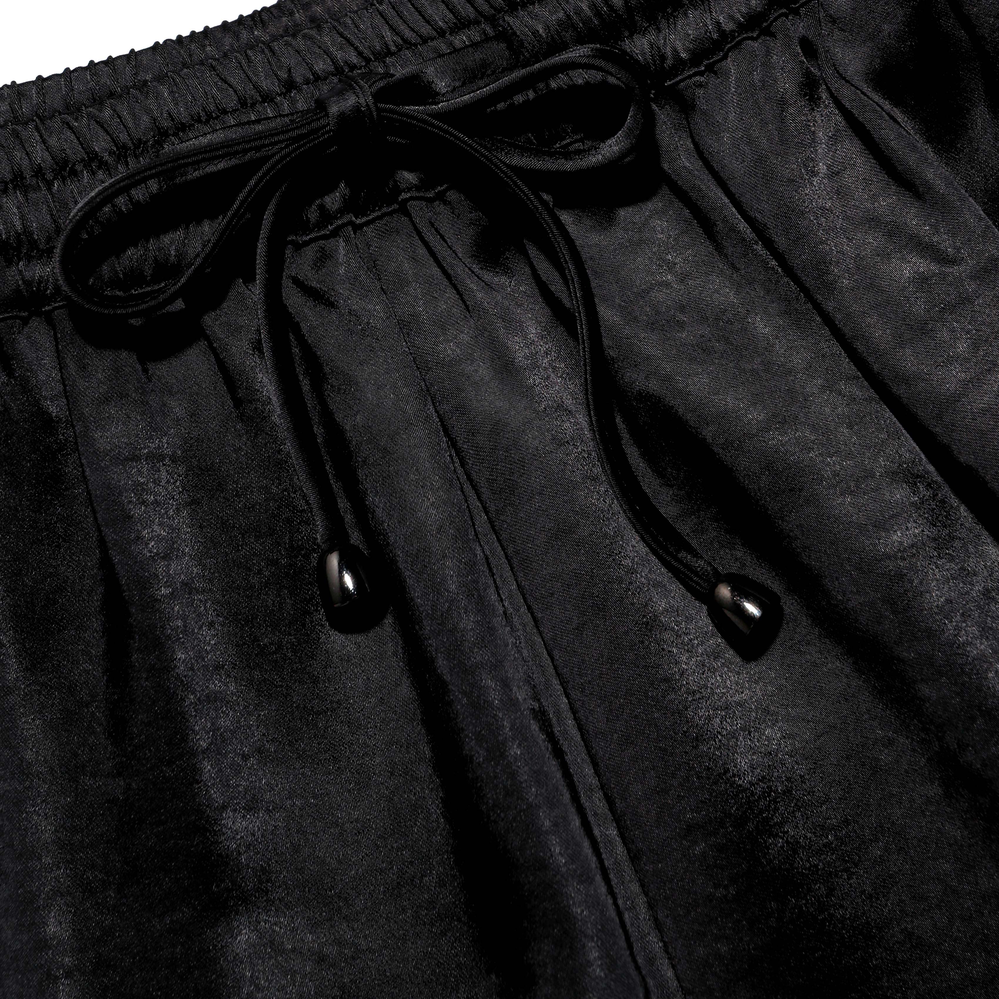 Black Satin Lace Shorts - Image 6
