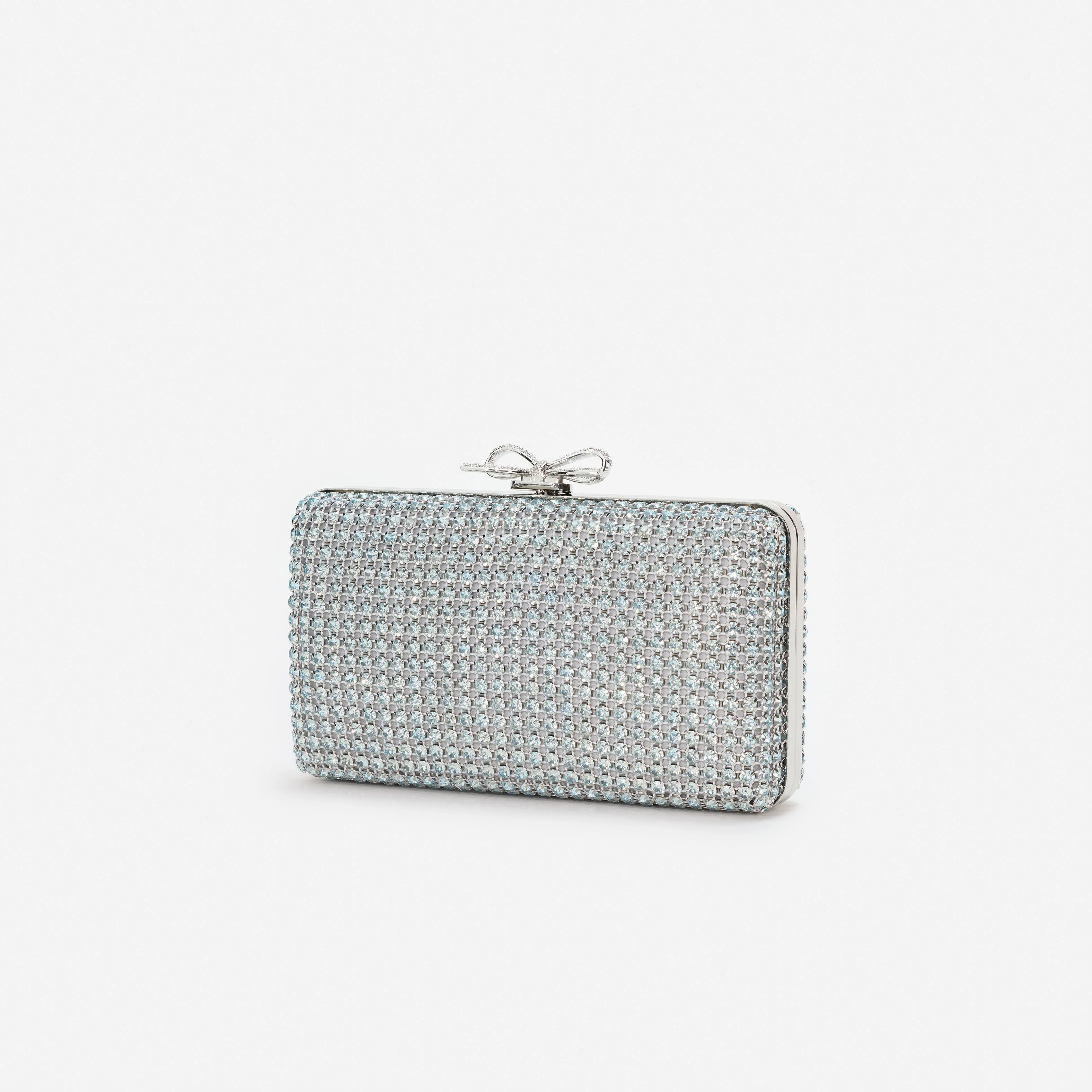 Blue Crystal Chainmail Clutch Bag - Image 2