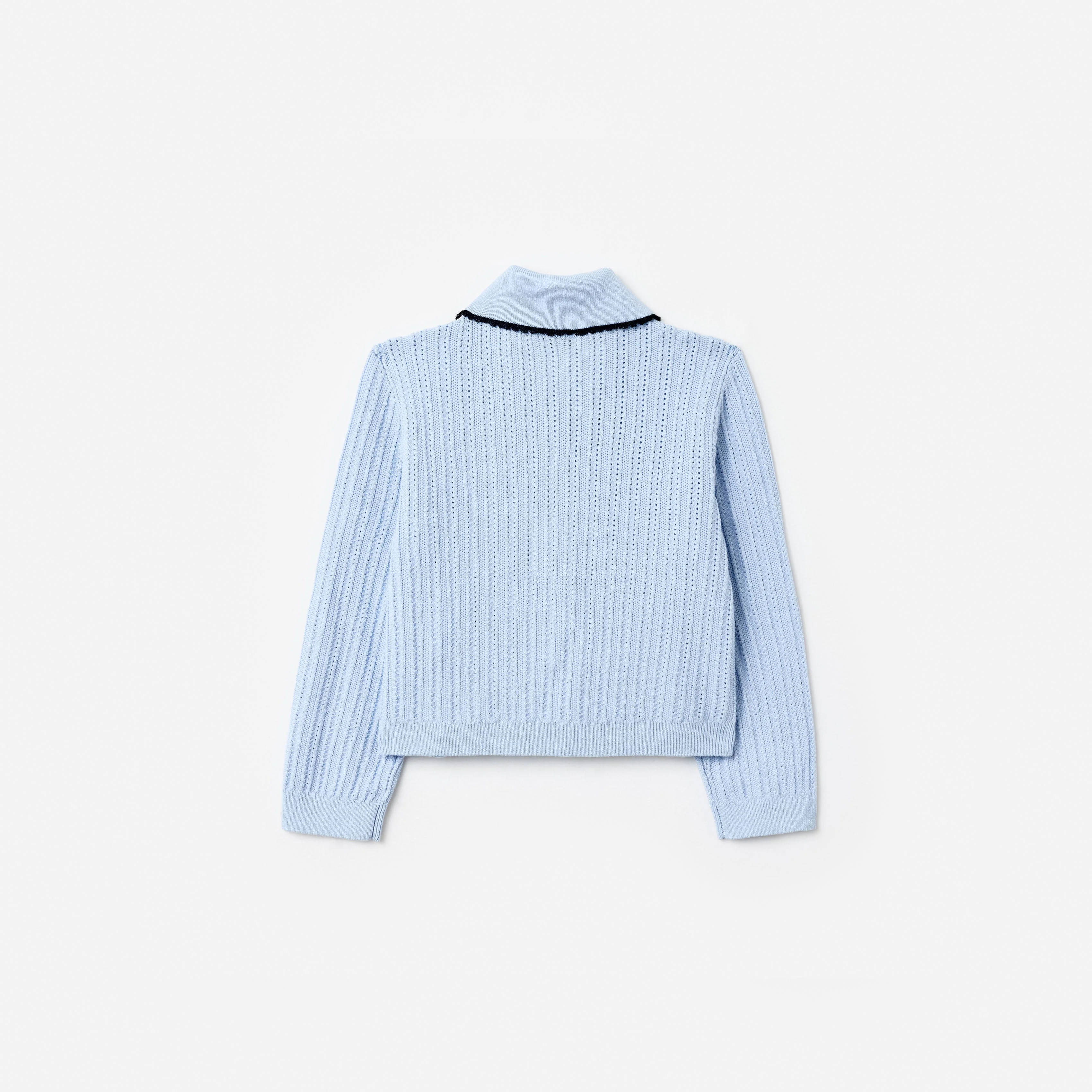 Blue Frill Trim Cardigan - Image 2