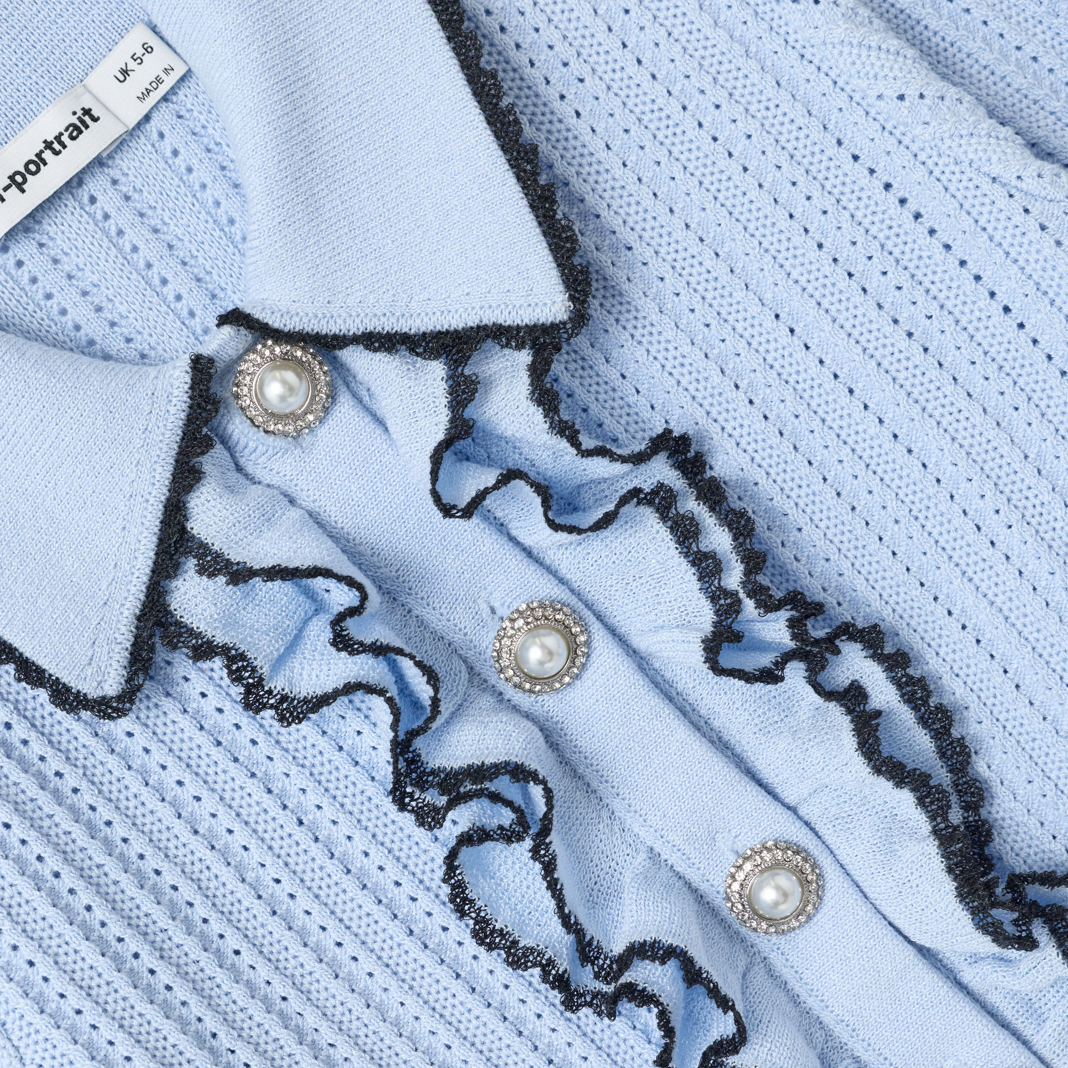 Blue Frill Trim Cardigan - Image 4