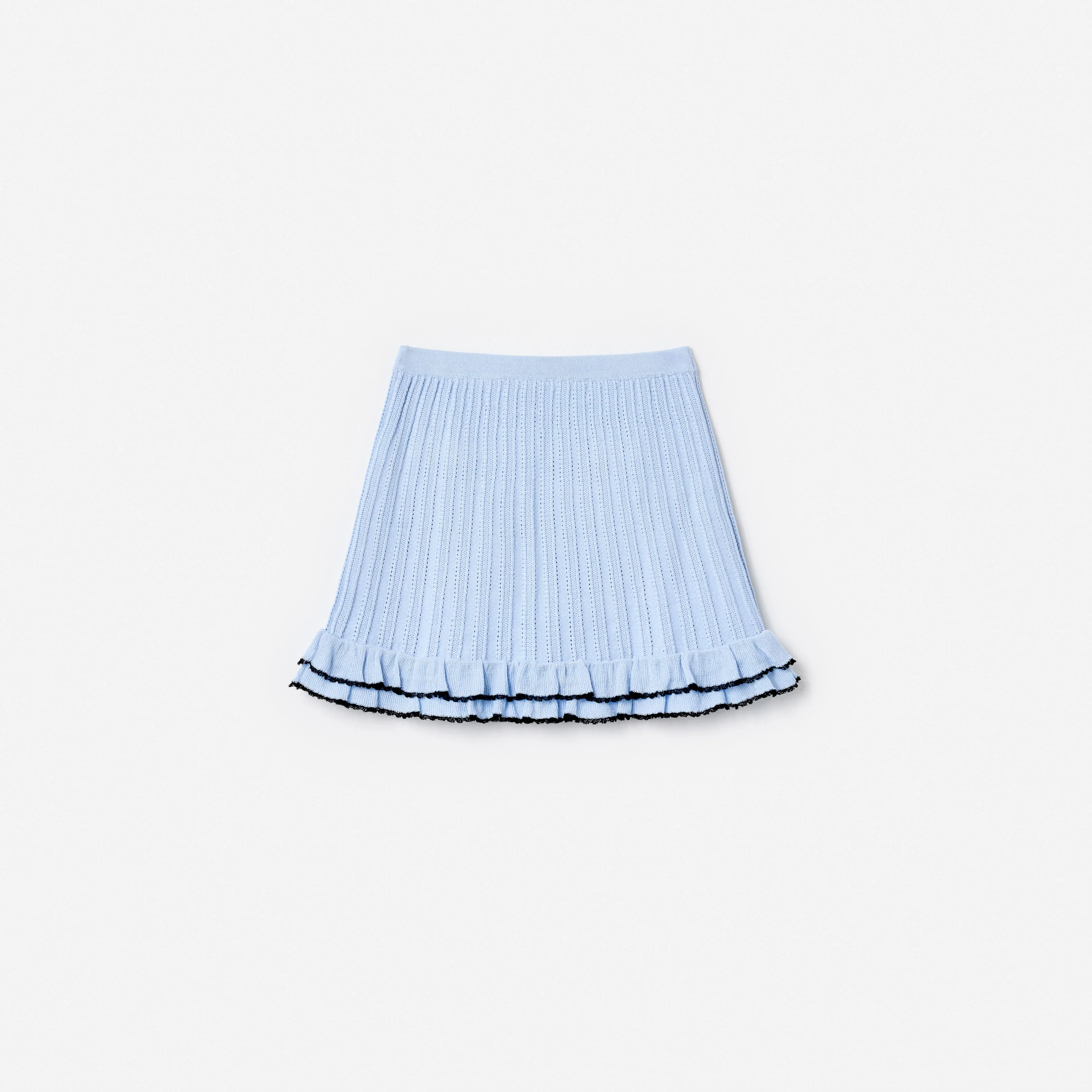 Blue Frill Trim Knit Skirt - Image 2