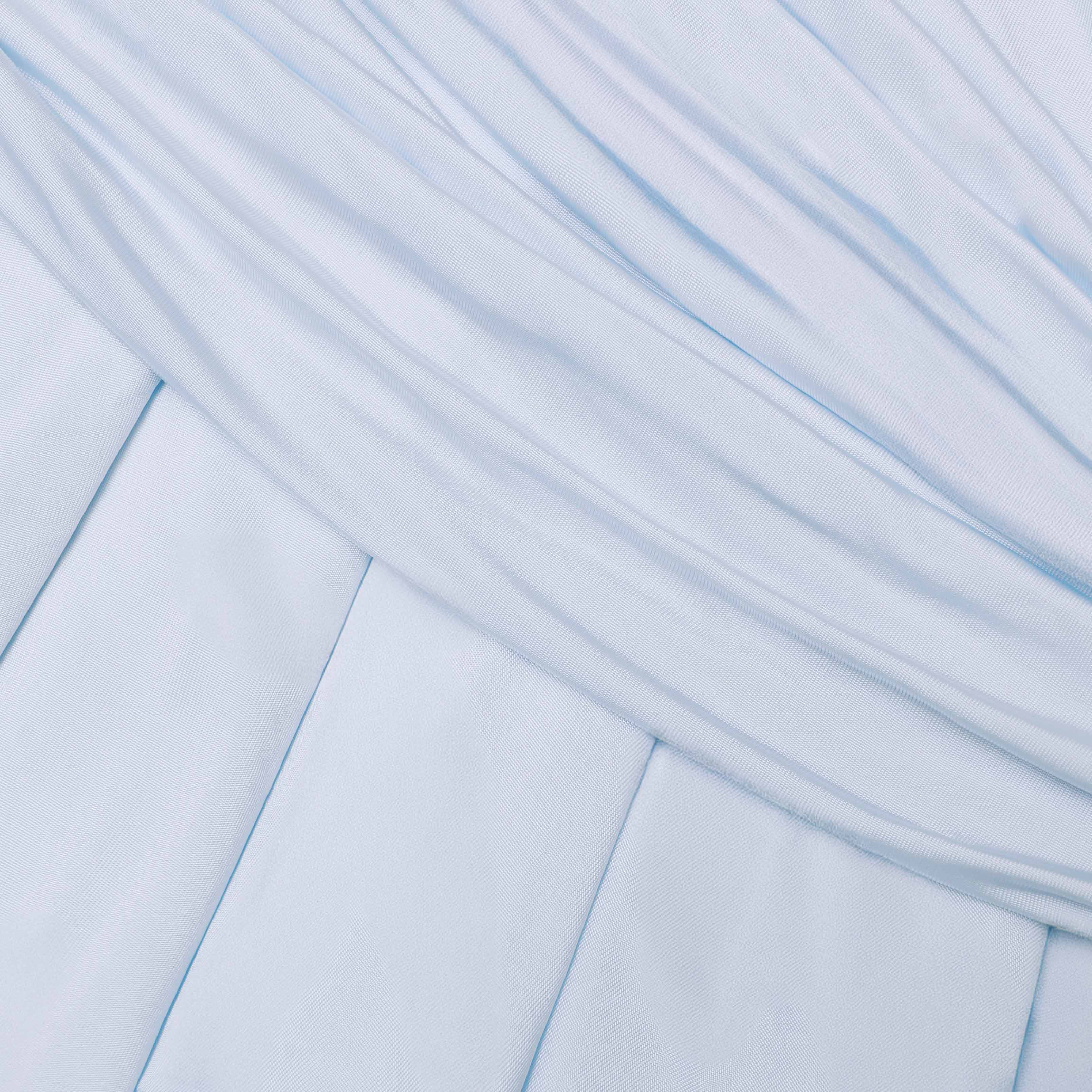 Blue Jersey Gathered Mini Dress - Image 5