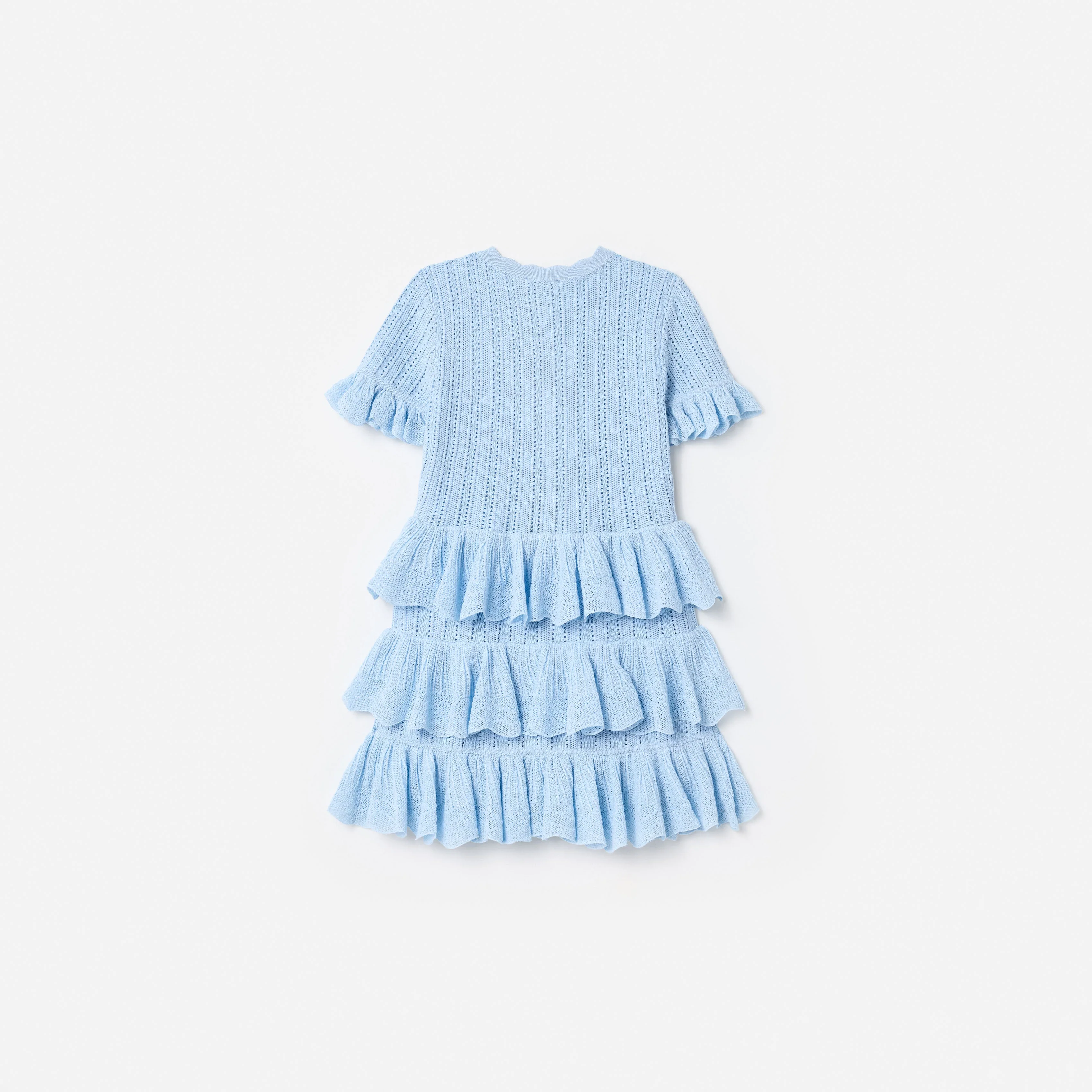 Blue Tiered Knit Dress - Image 2