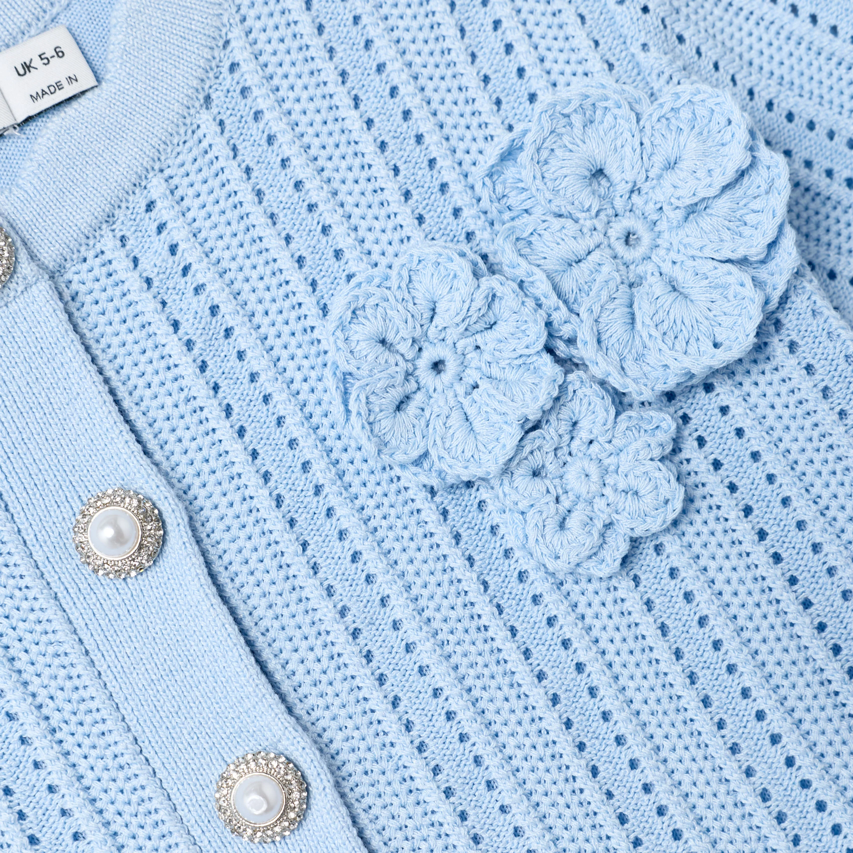 Blue Tiered Knit Dress - Image 4