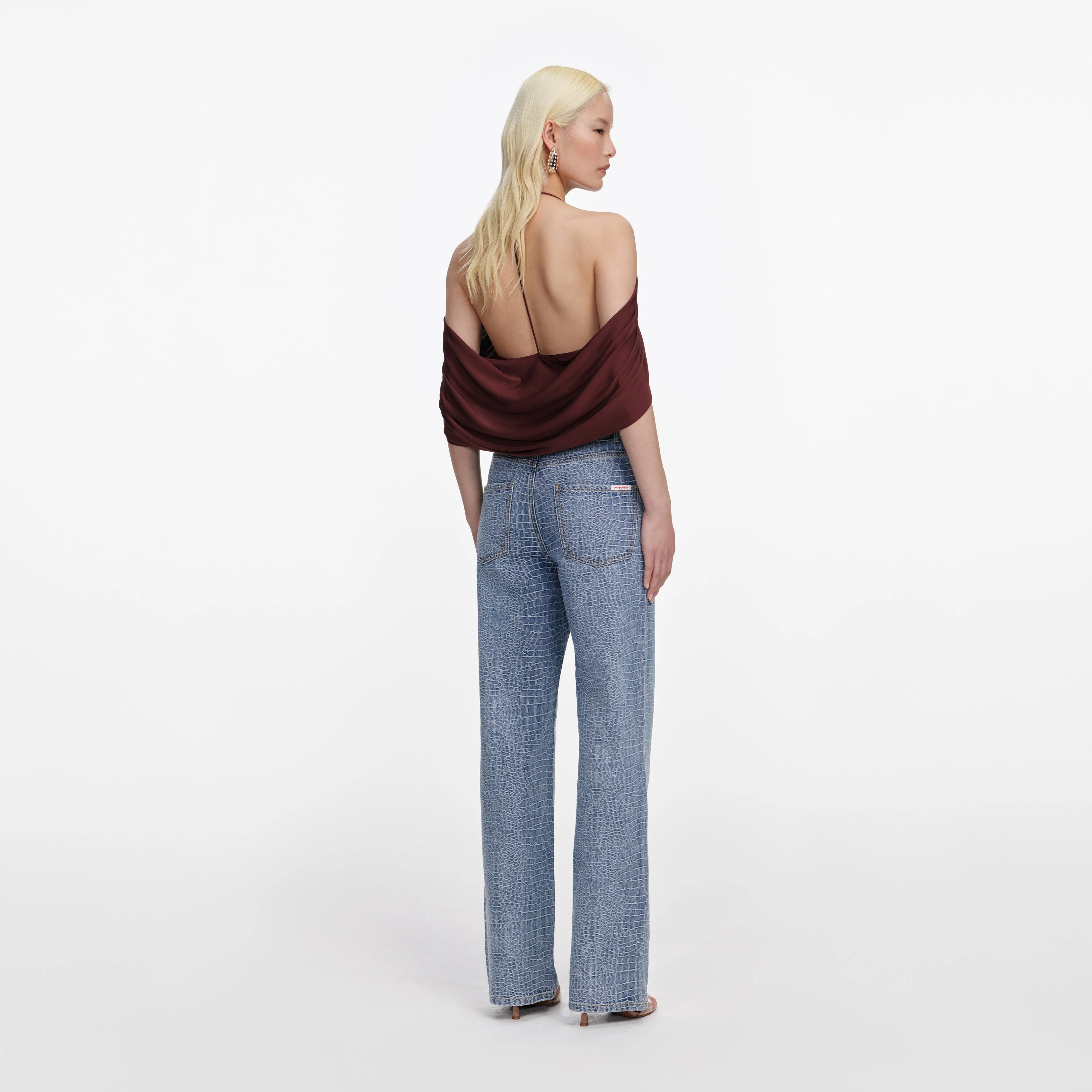 Brown Jersey Drape Top - Image 3