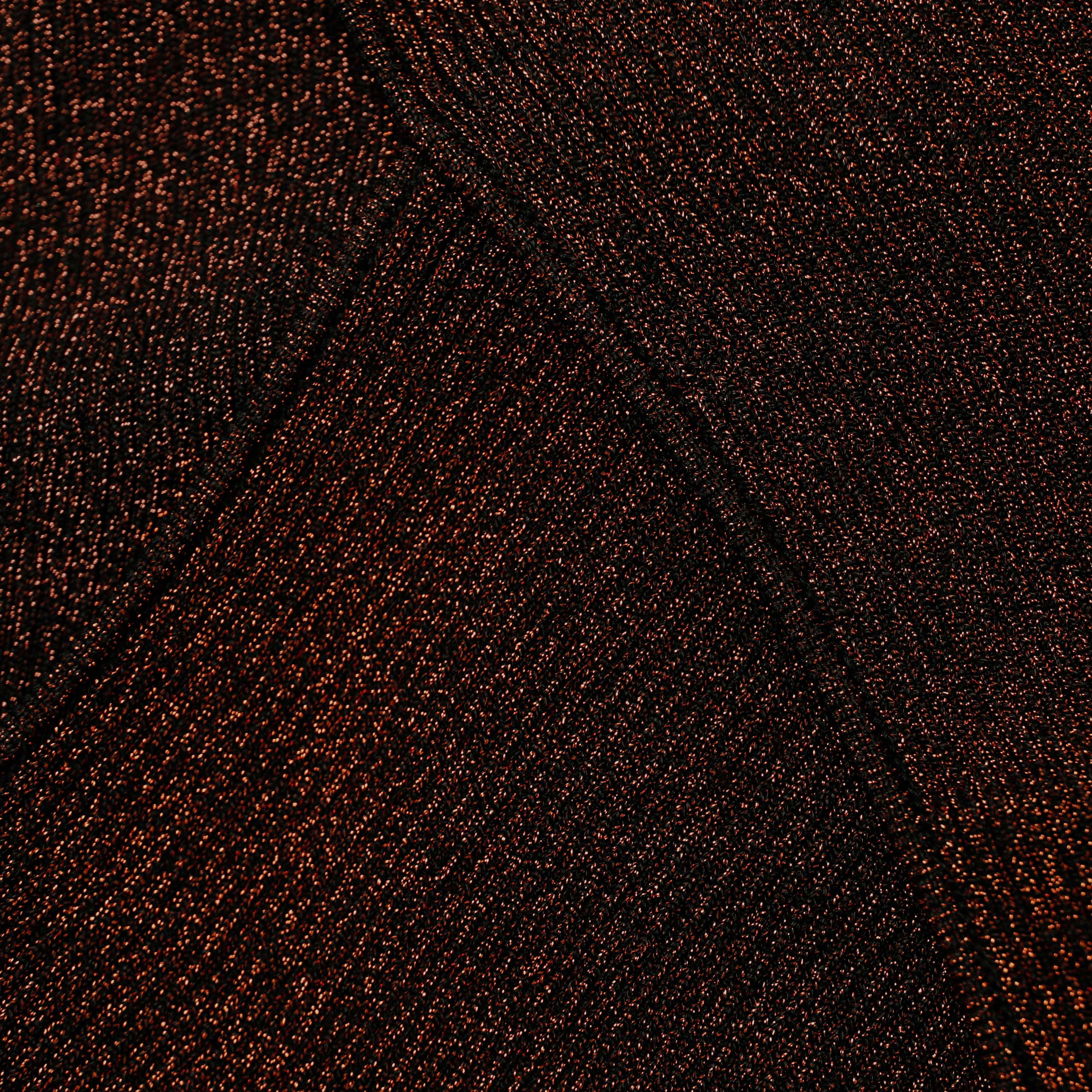 Brown Metallic Knit Wrap Top - Image 5