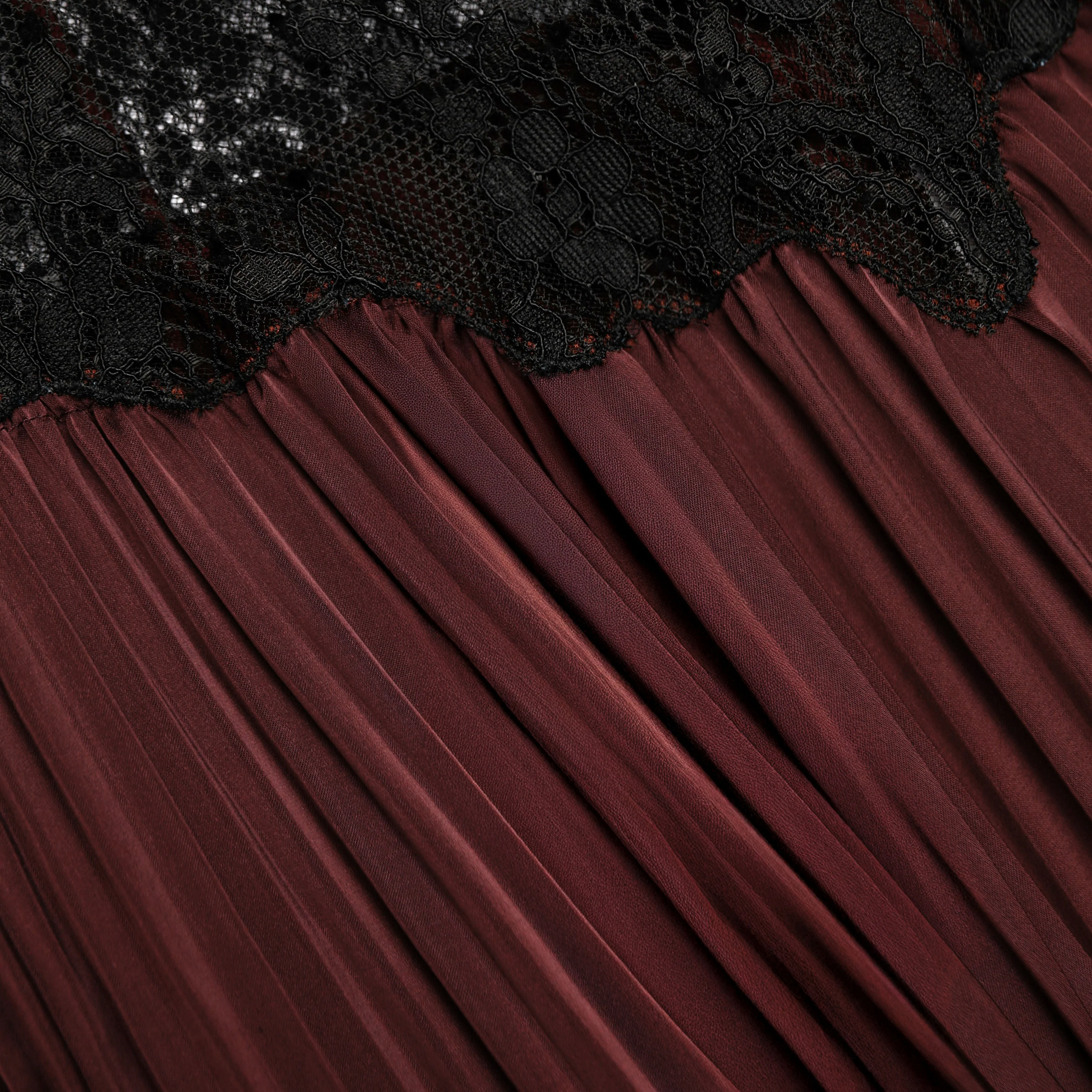 Brown Satin Lace Insert Maxi Dress - Image 5