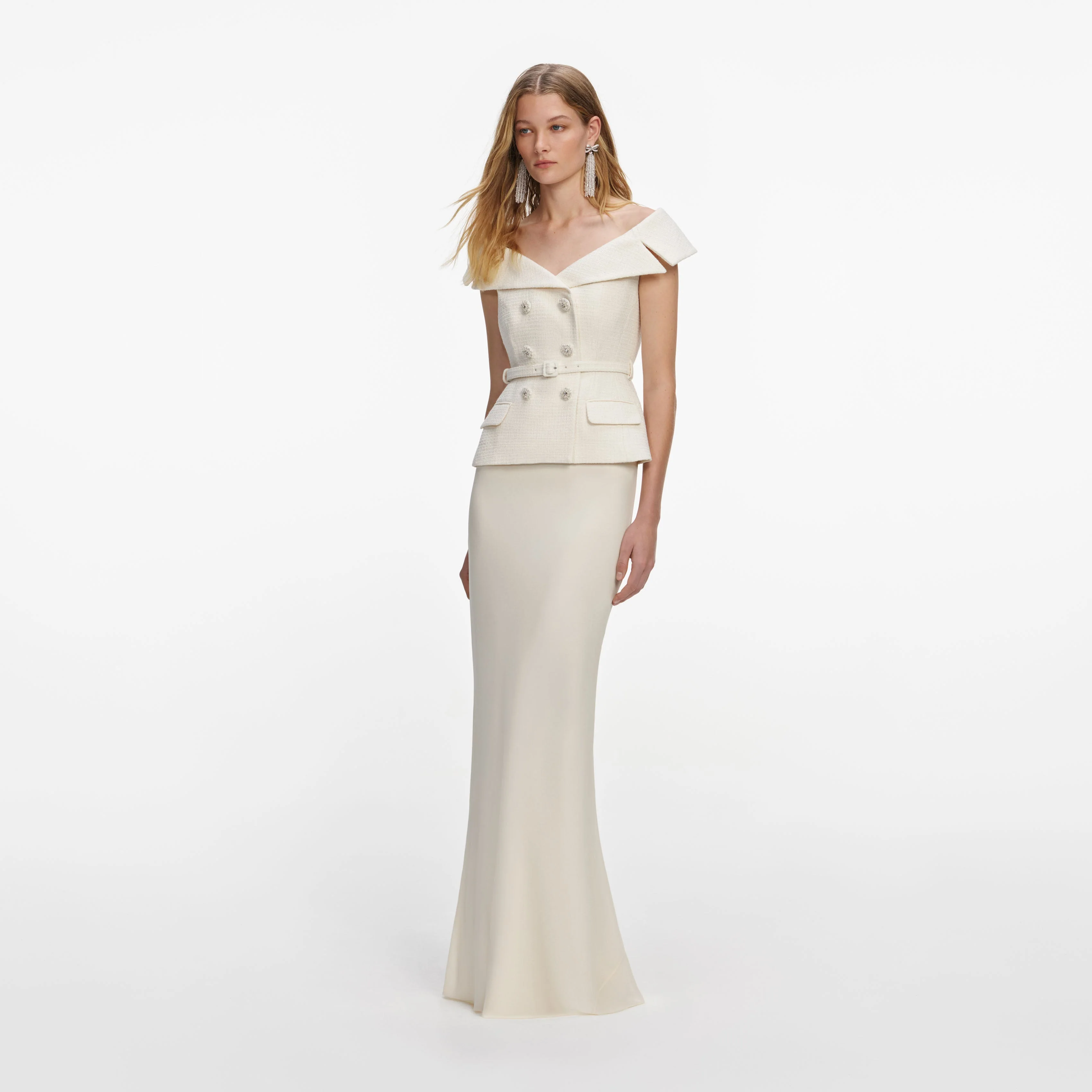 Cream Boucle Maxi Dress - Image 2