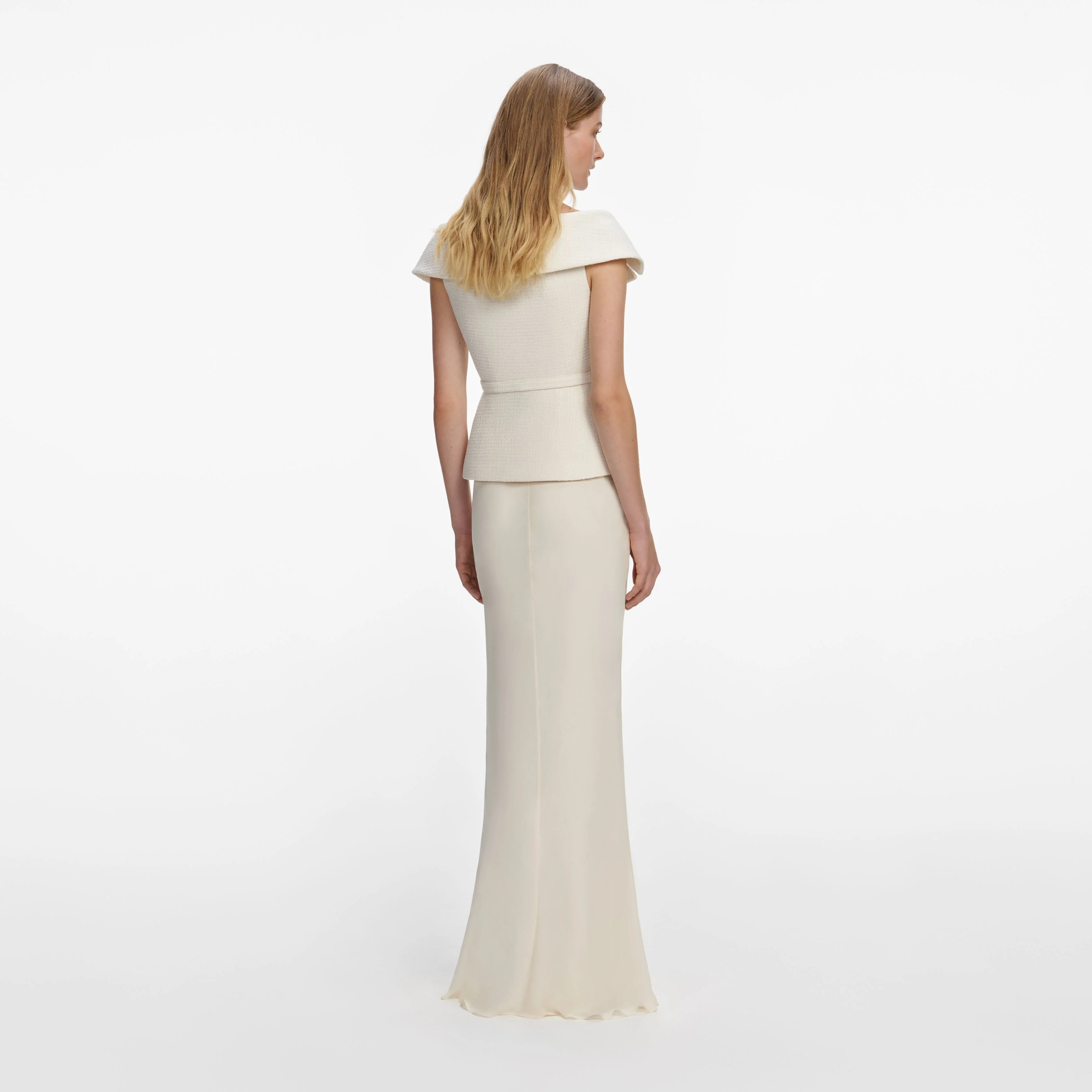 Cream Boucle Maxi Dress - Image 3