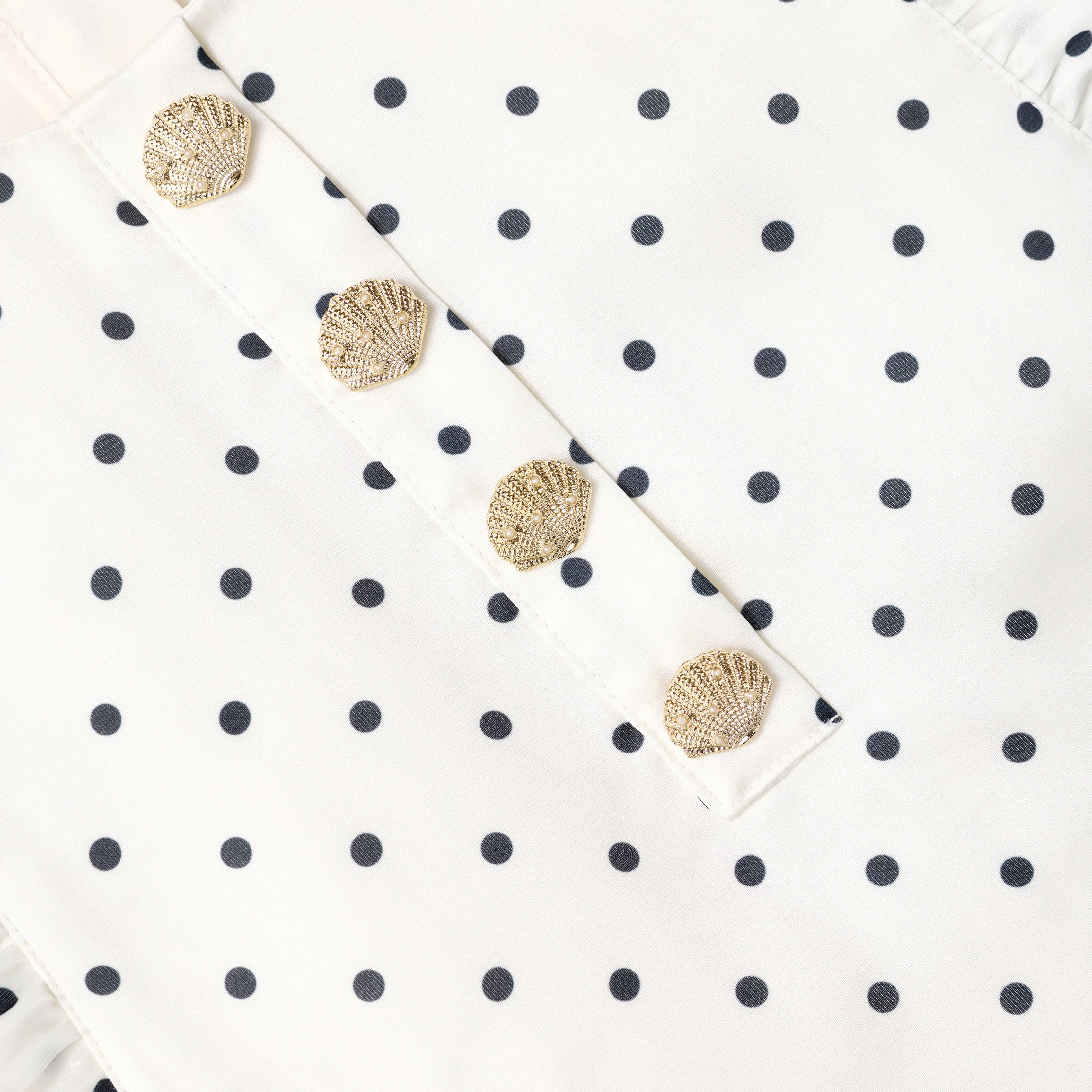Cream Polka Dot Frill Dress - Image 3