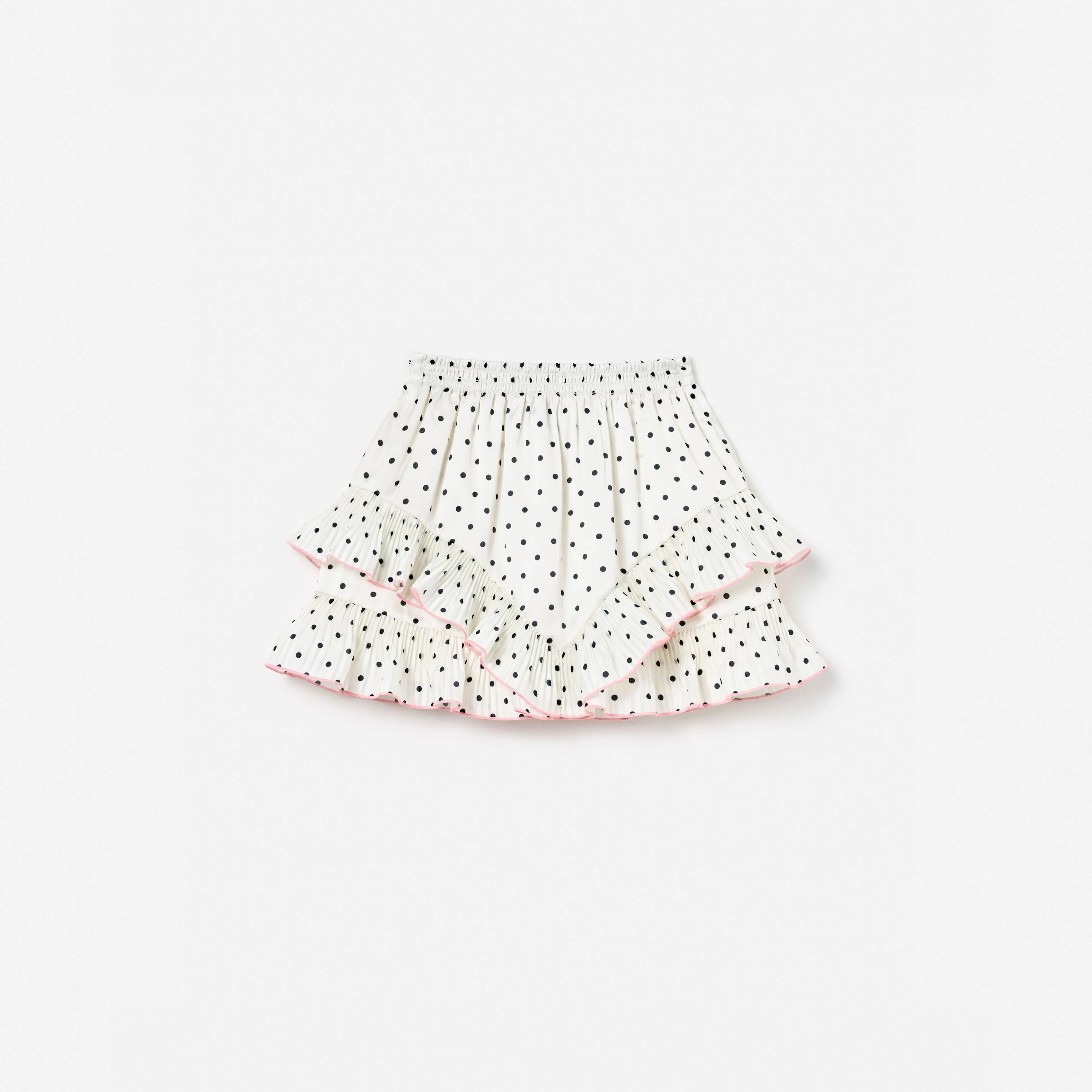 Cream Polka Dot Frill Skirt - Image 2