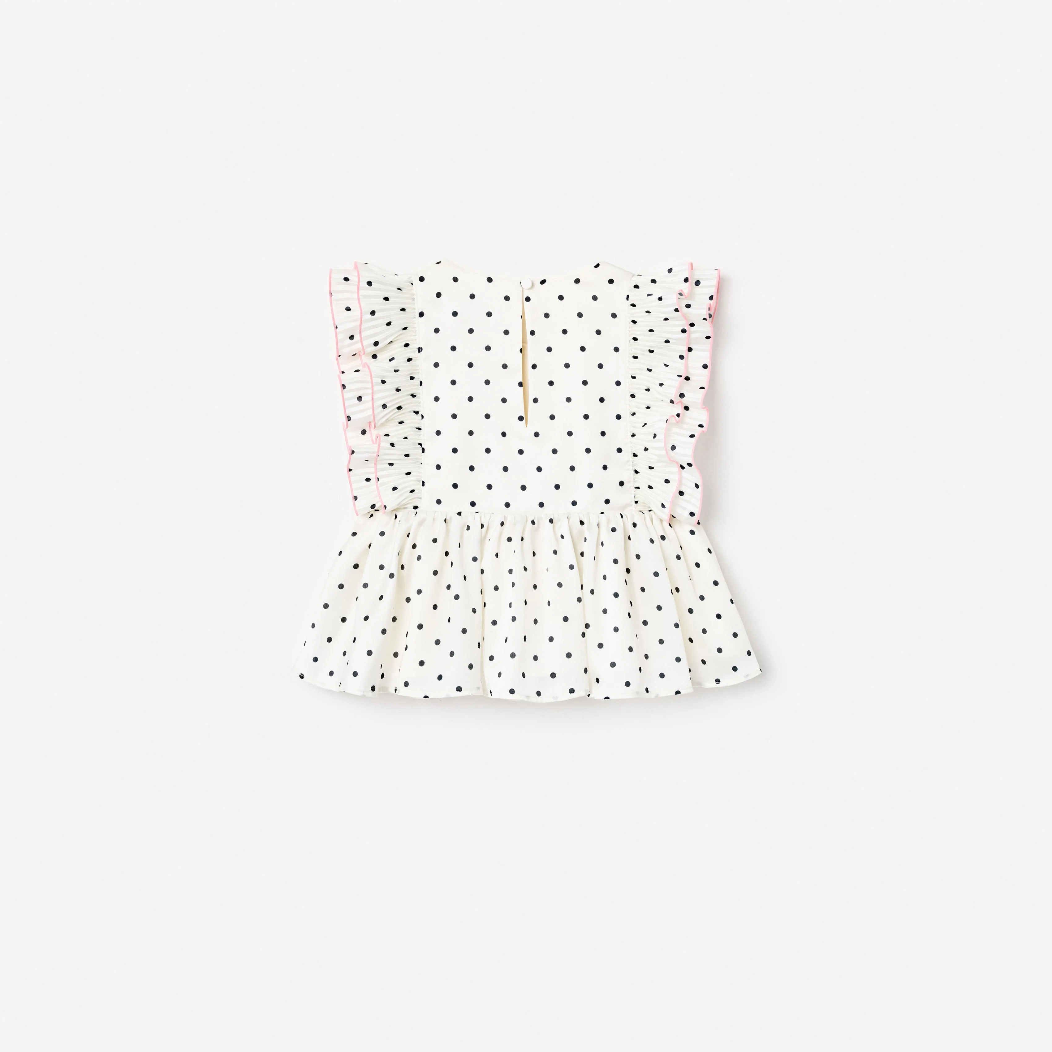 Cream Polka Dot Frill Top - Image 2
