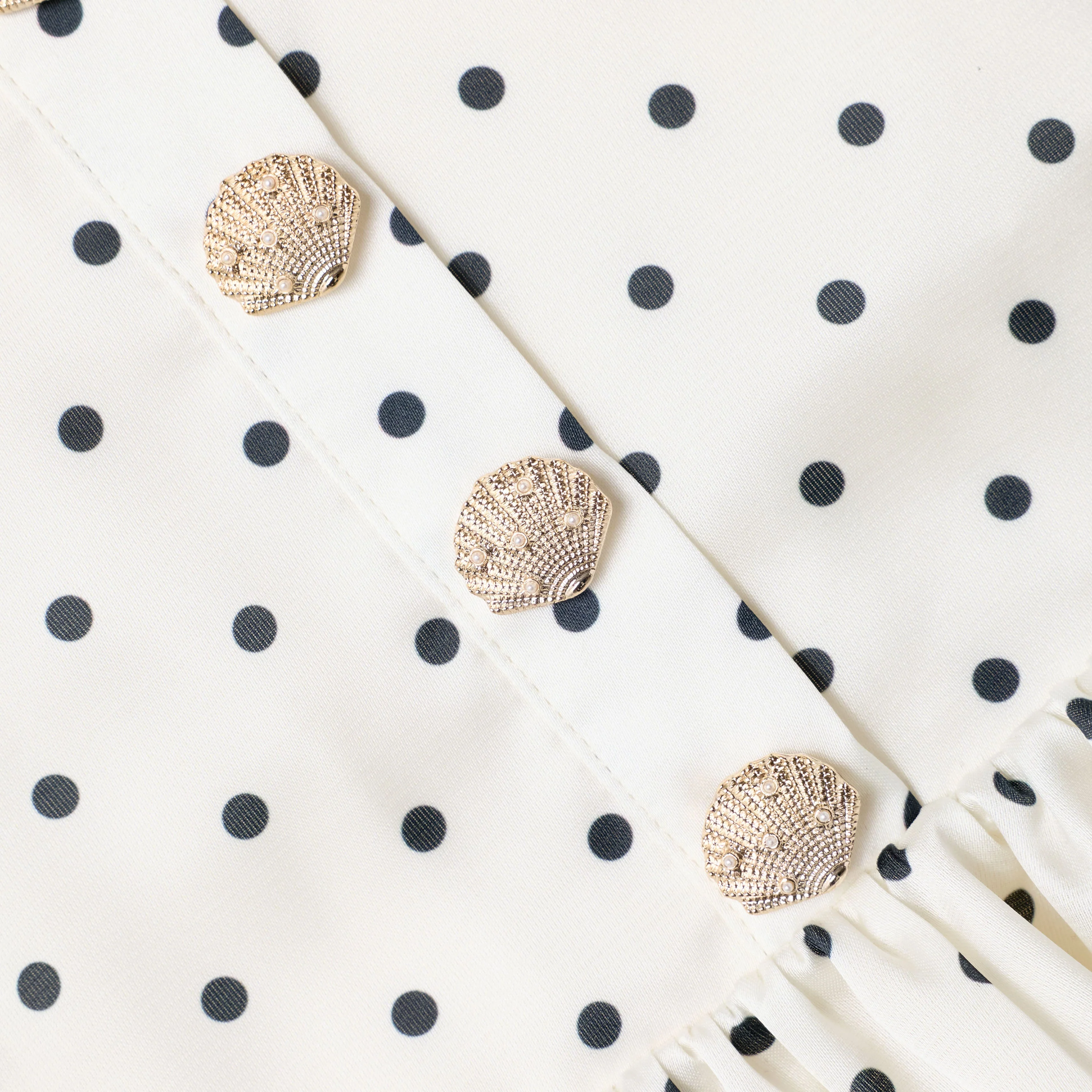 Cream Polka Dot Frill Top - Image 4