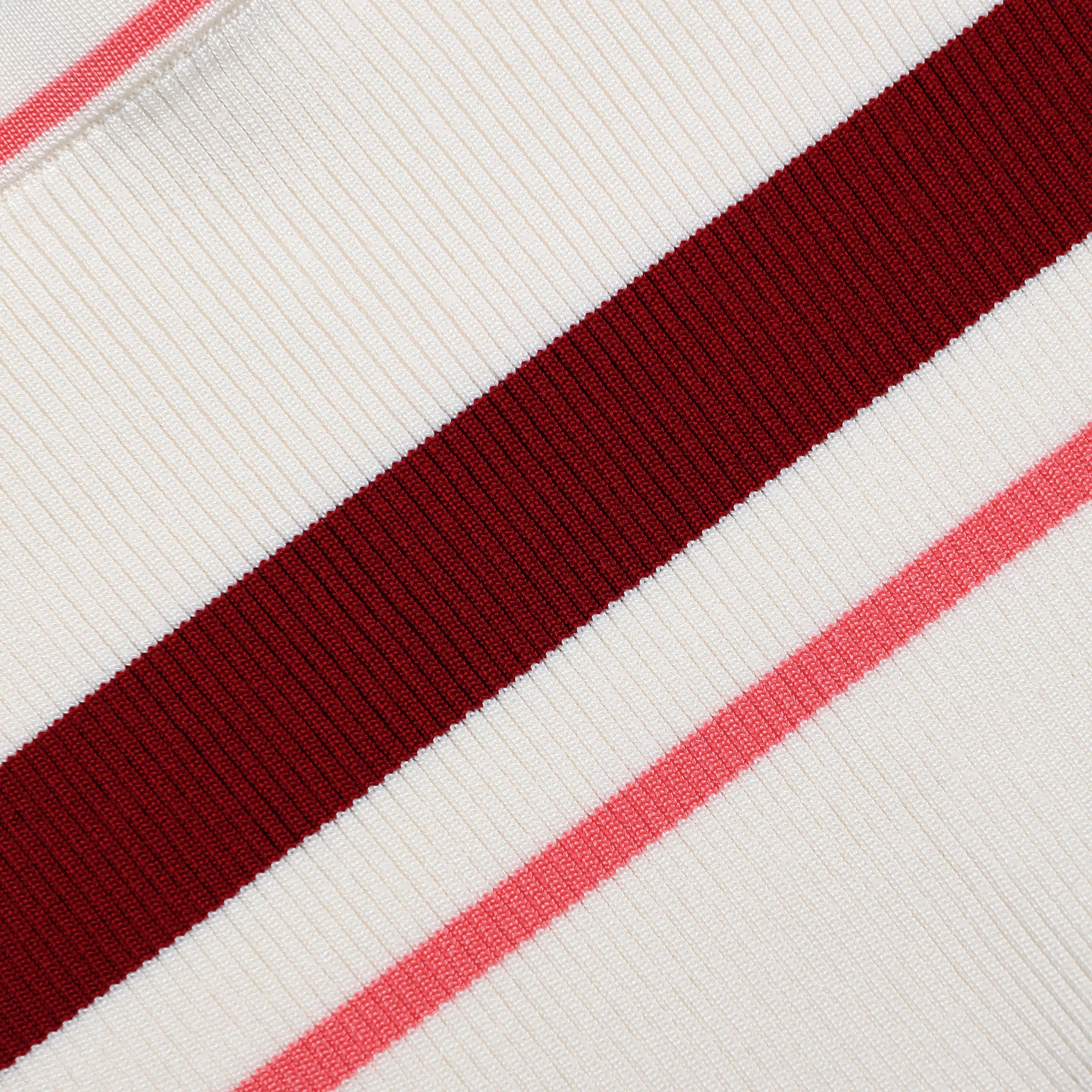 Cream Stripe Viscose Knit Shorts - Image 5