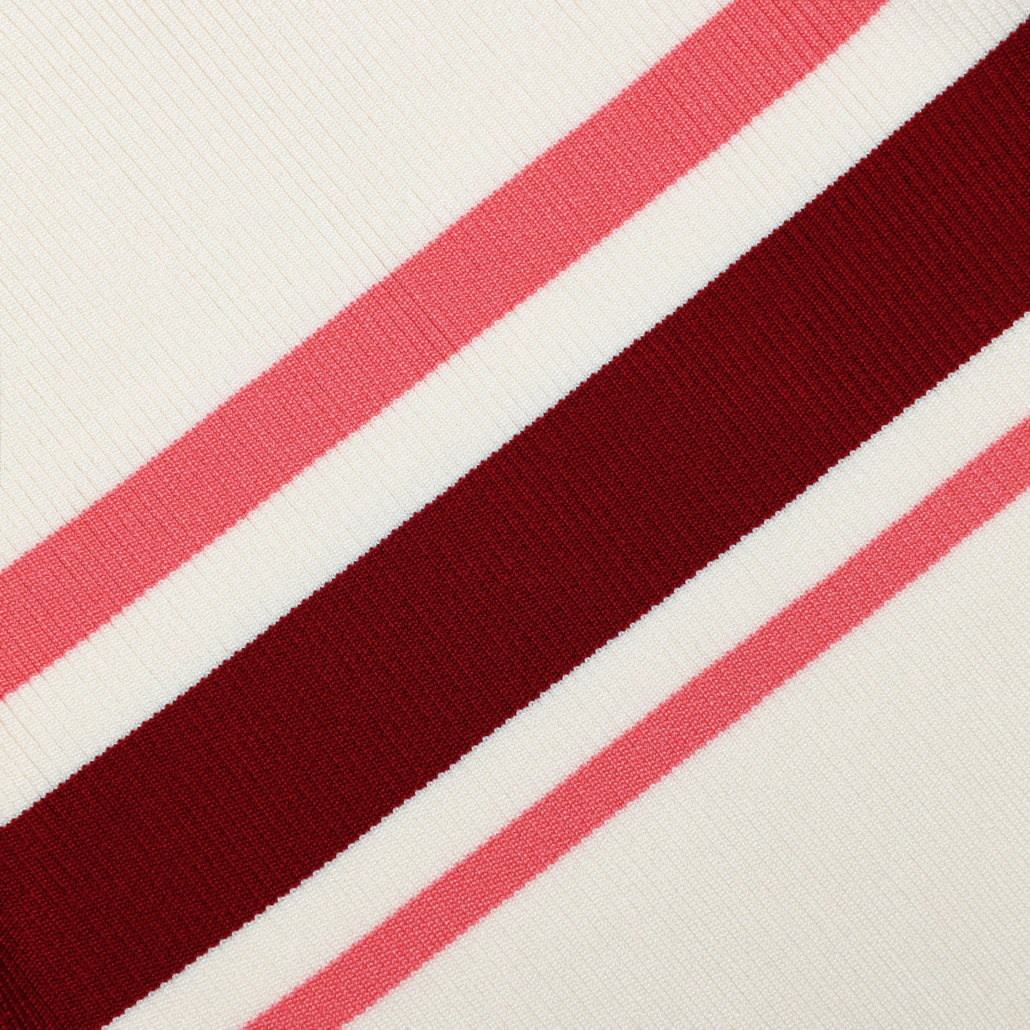 Cream Stripe Viscose Knit Top - Image 5