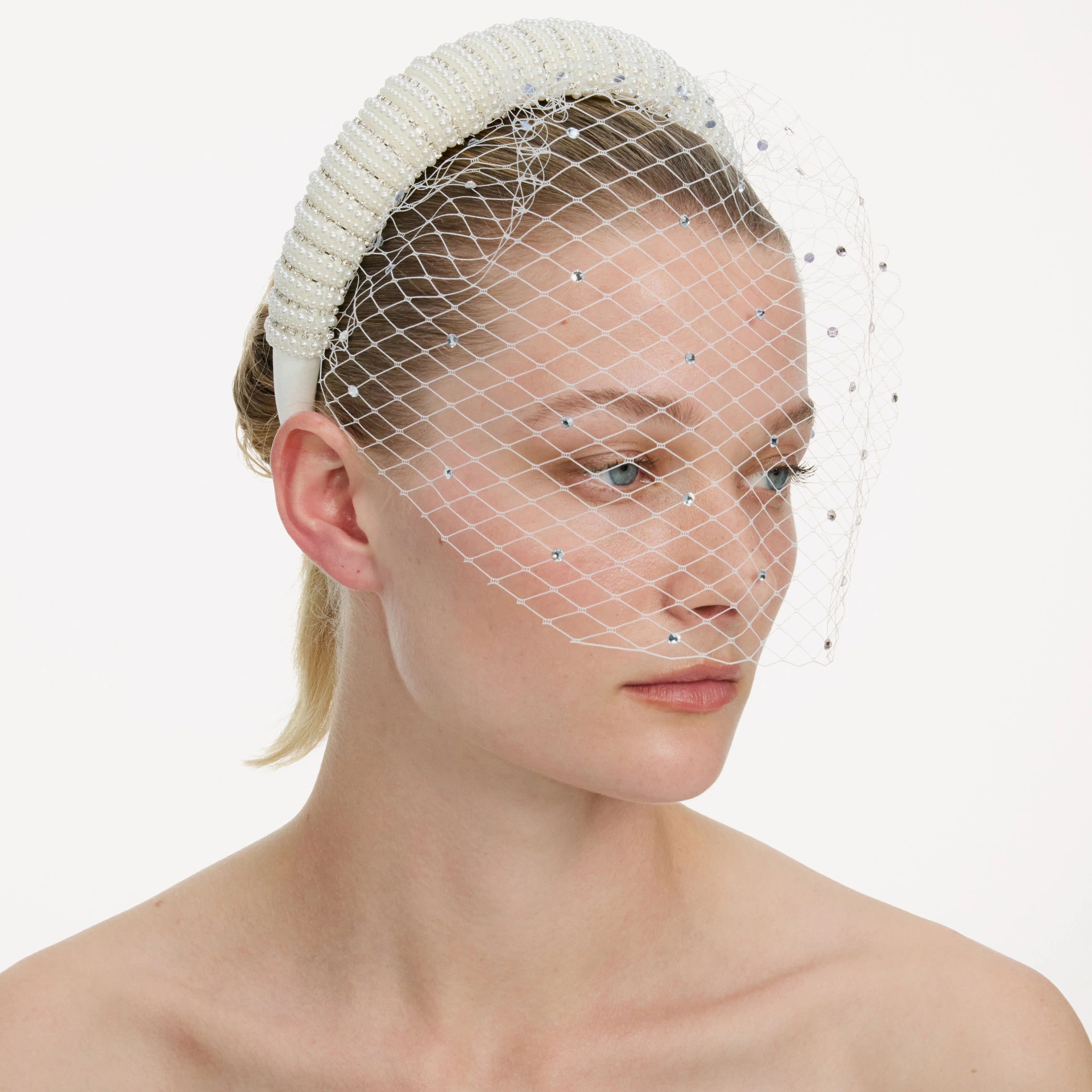 Crystal Embellished Veil Headband - Image 4