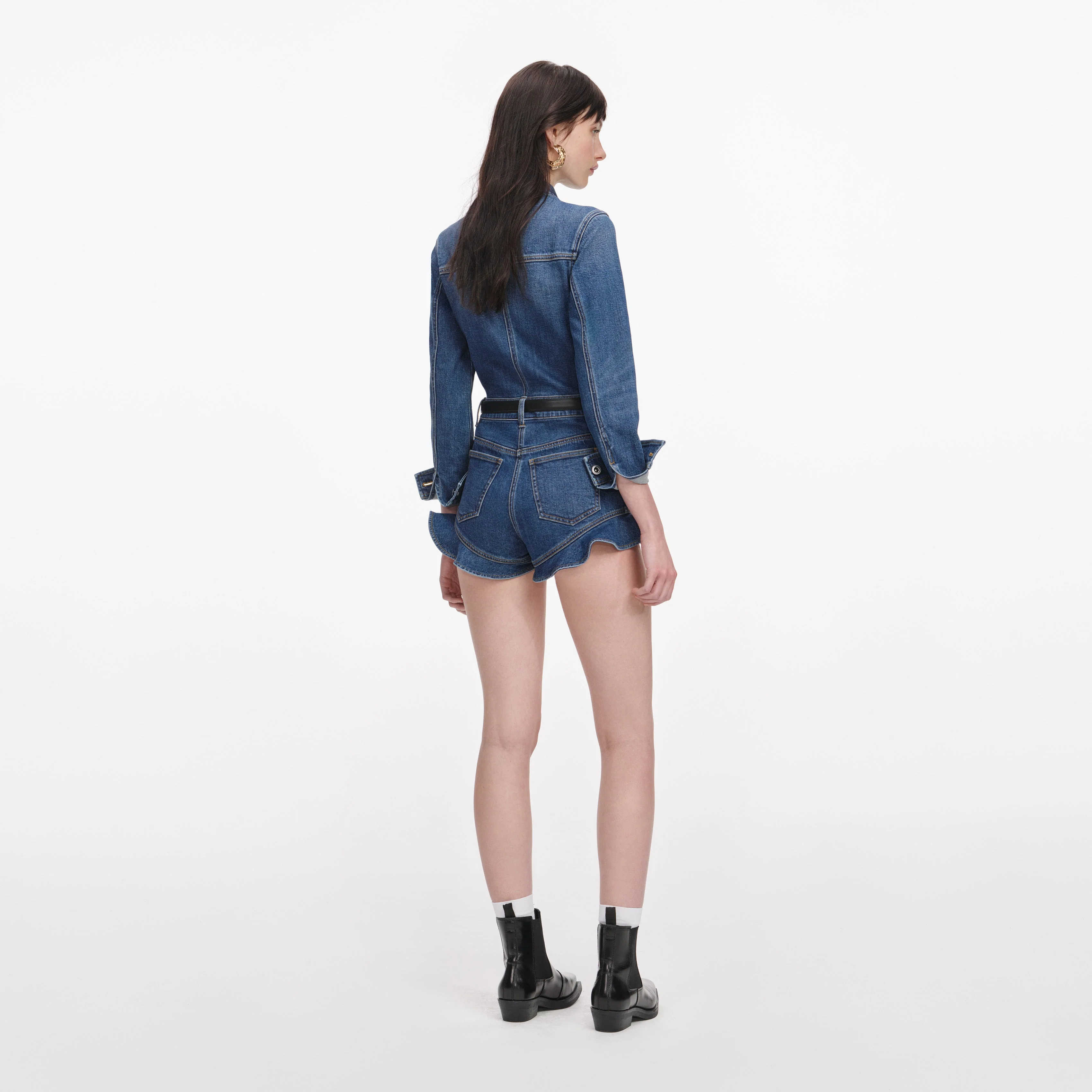 Denim Frill Playsuit - Image 3