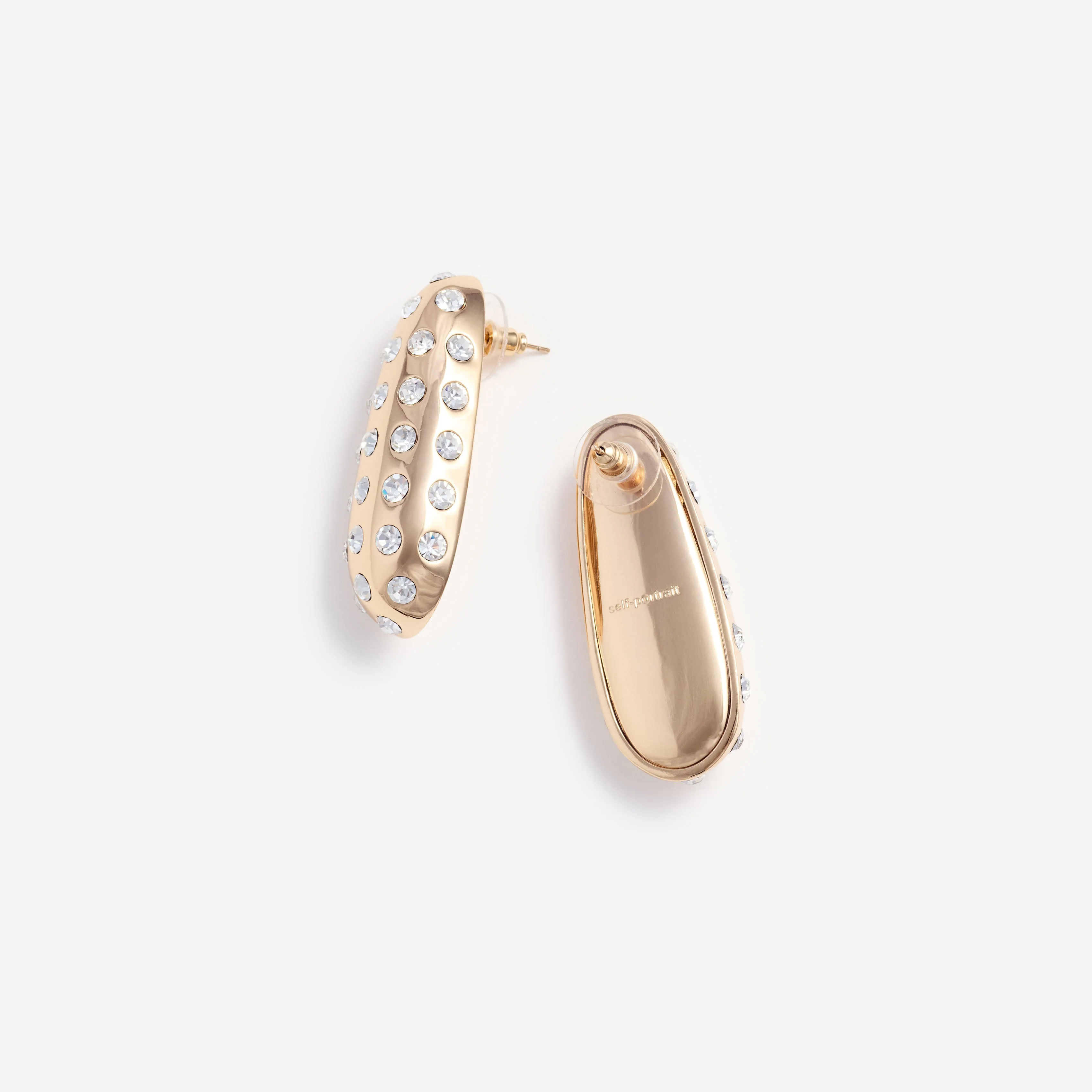 Gold Crystal Bar Earrings - Image 3