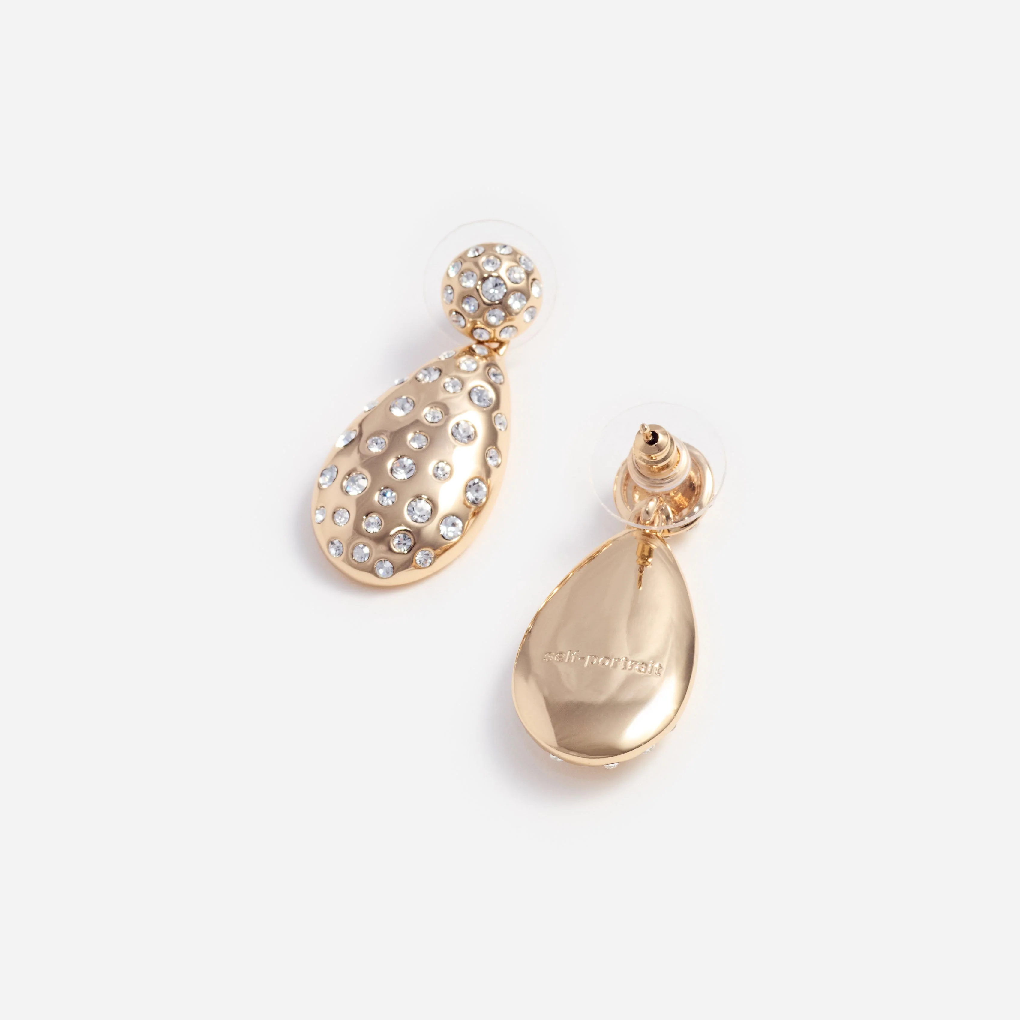 Gold Crystal Drop Earrings - Image 3