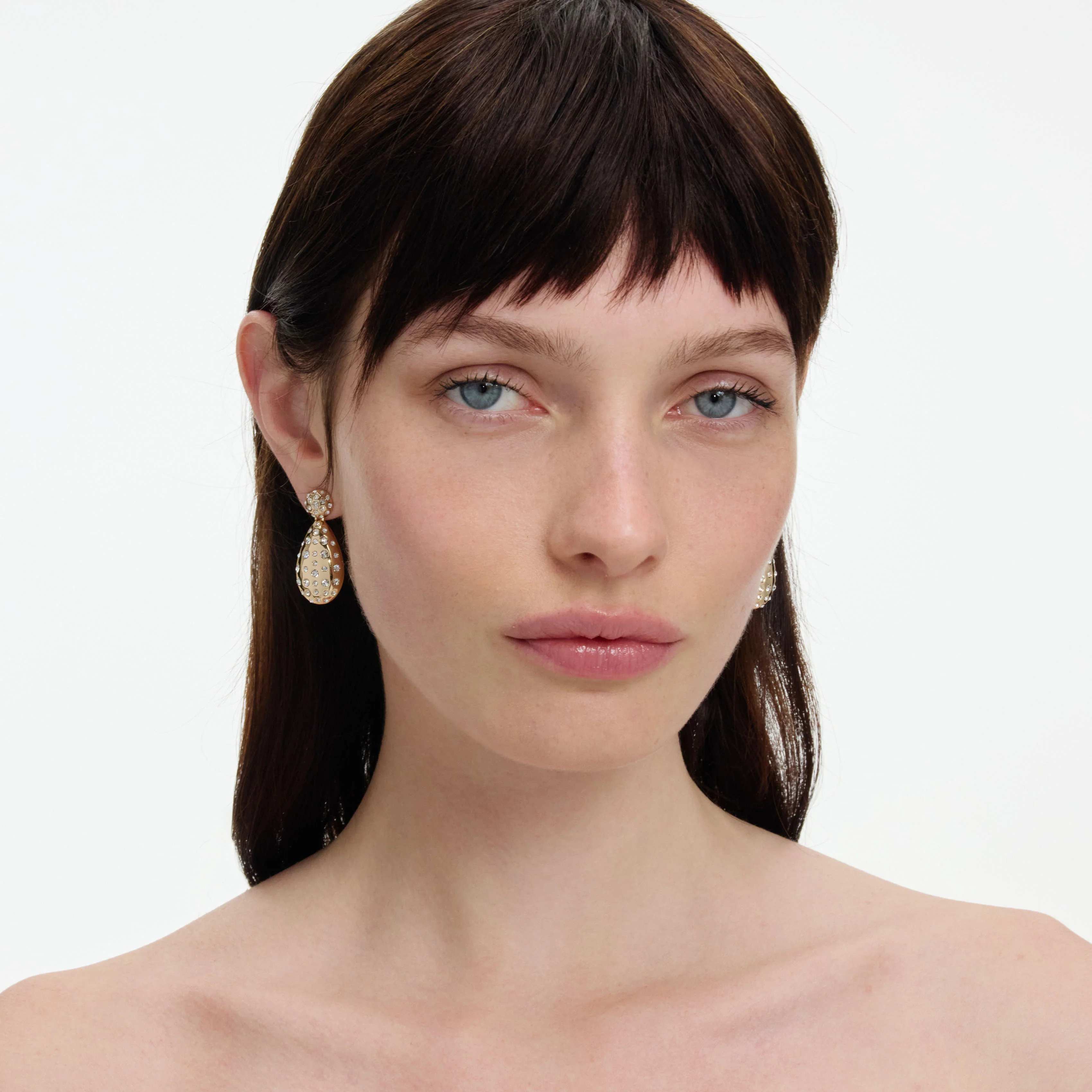 Gold Crystal Drop Earrings - Image 4