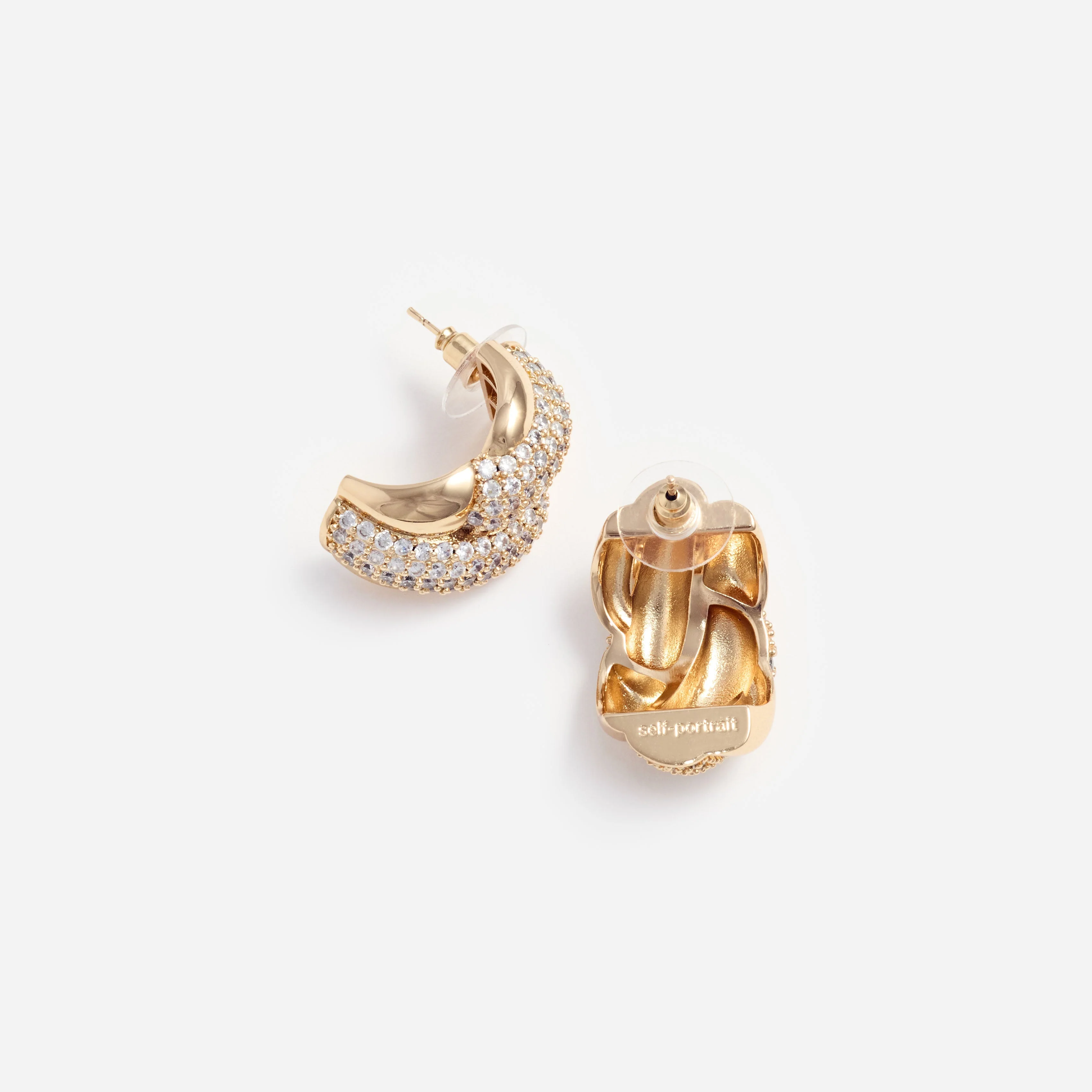 Gold Crystal Knot Earrings - Image 3