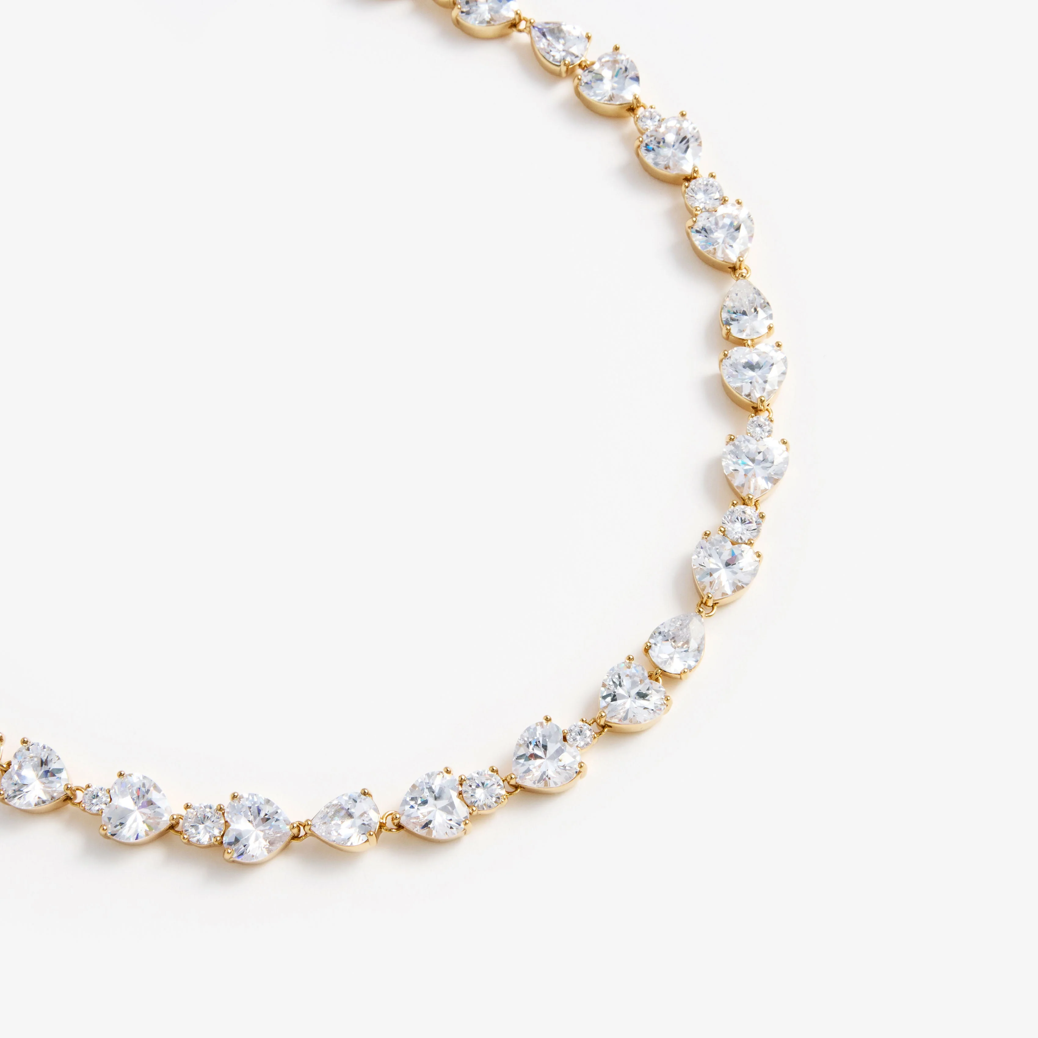 Gold Heart Crystal Necklace - Image 3