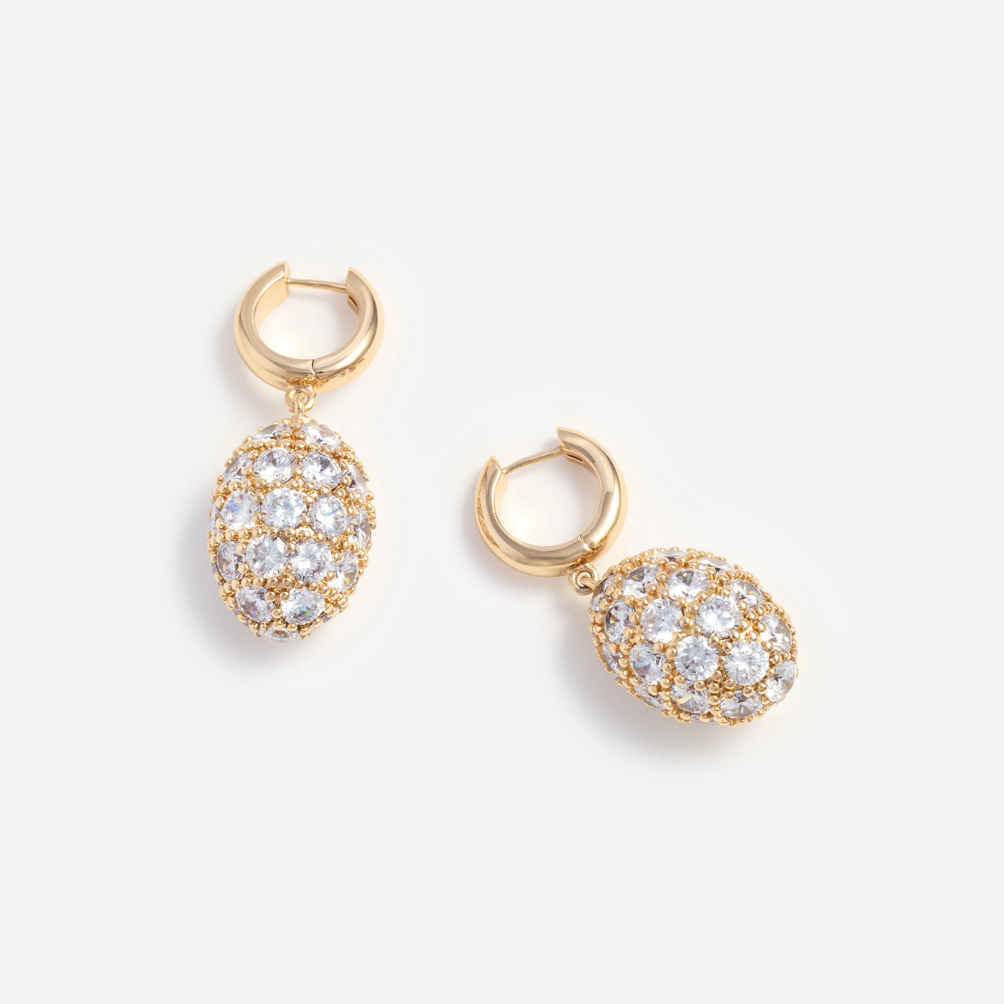Gold Hoop Crystal Cluster Earrings - Image 3