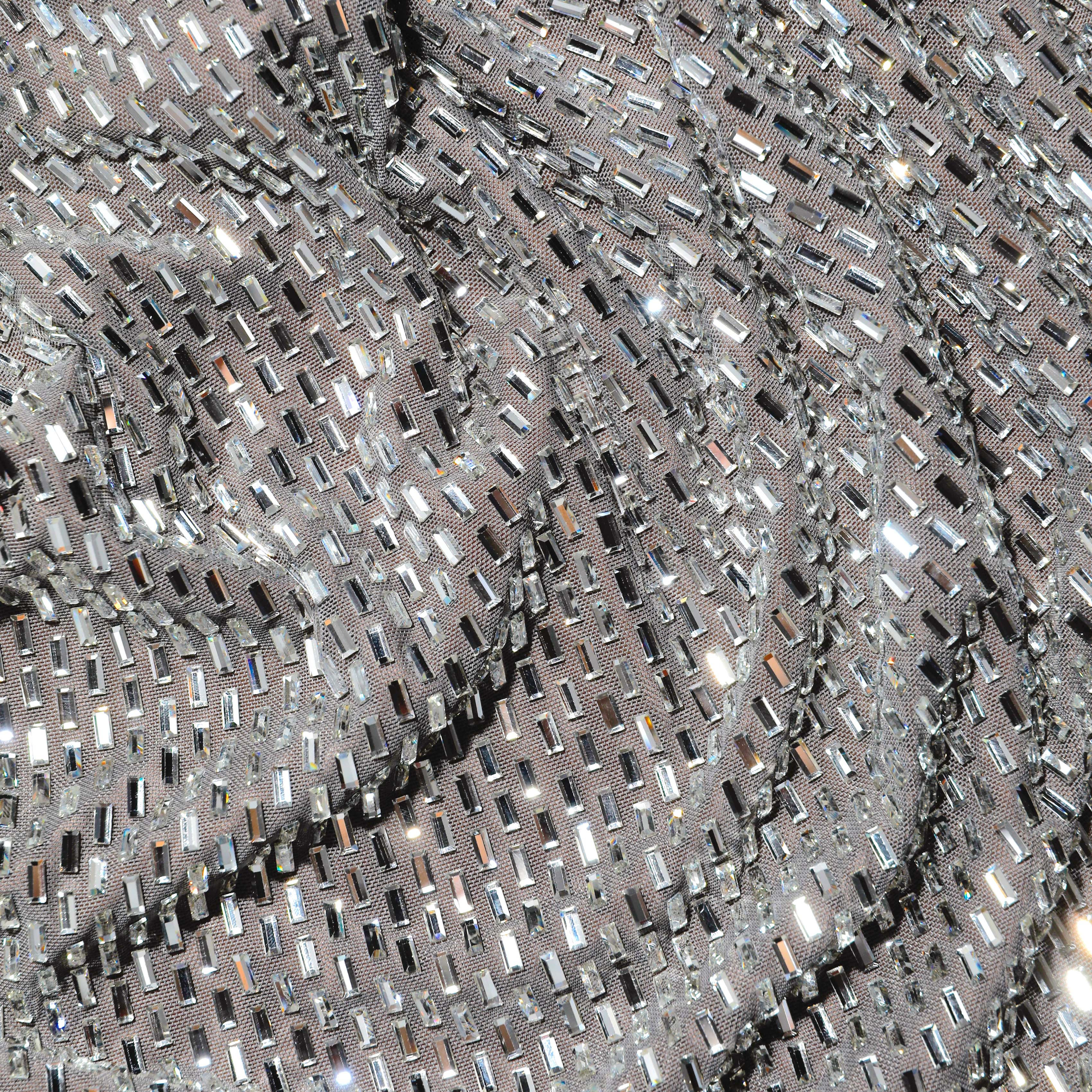 Grey Rhinestone Mesh Midi Dress - Image 5