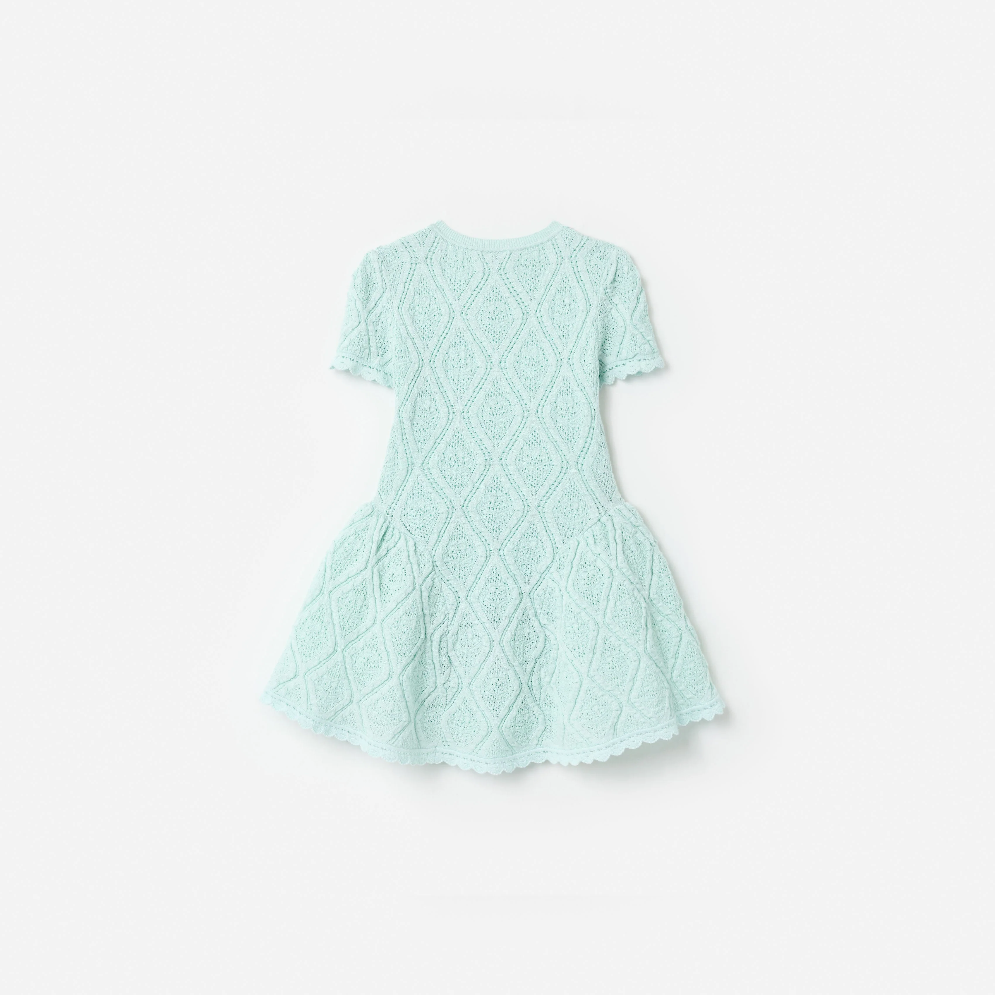 Mint Flower Embroidered Knit Dress - Image 2