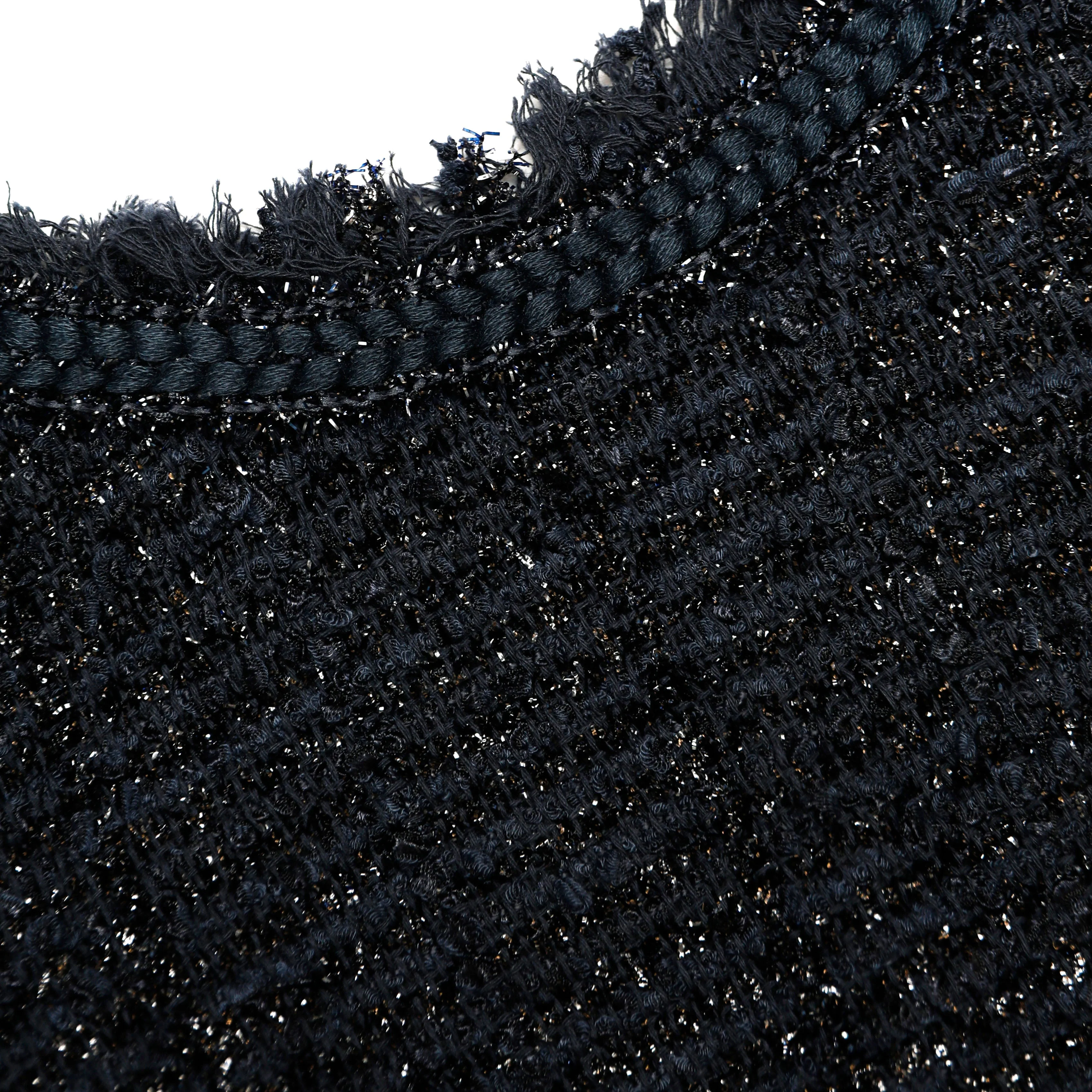 Navy Metallic Boucle Midi Dress - Image 5