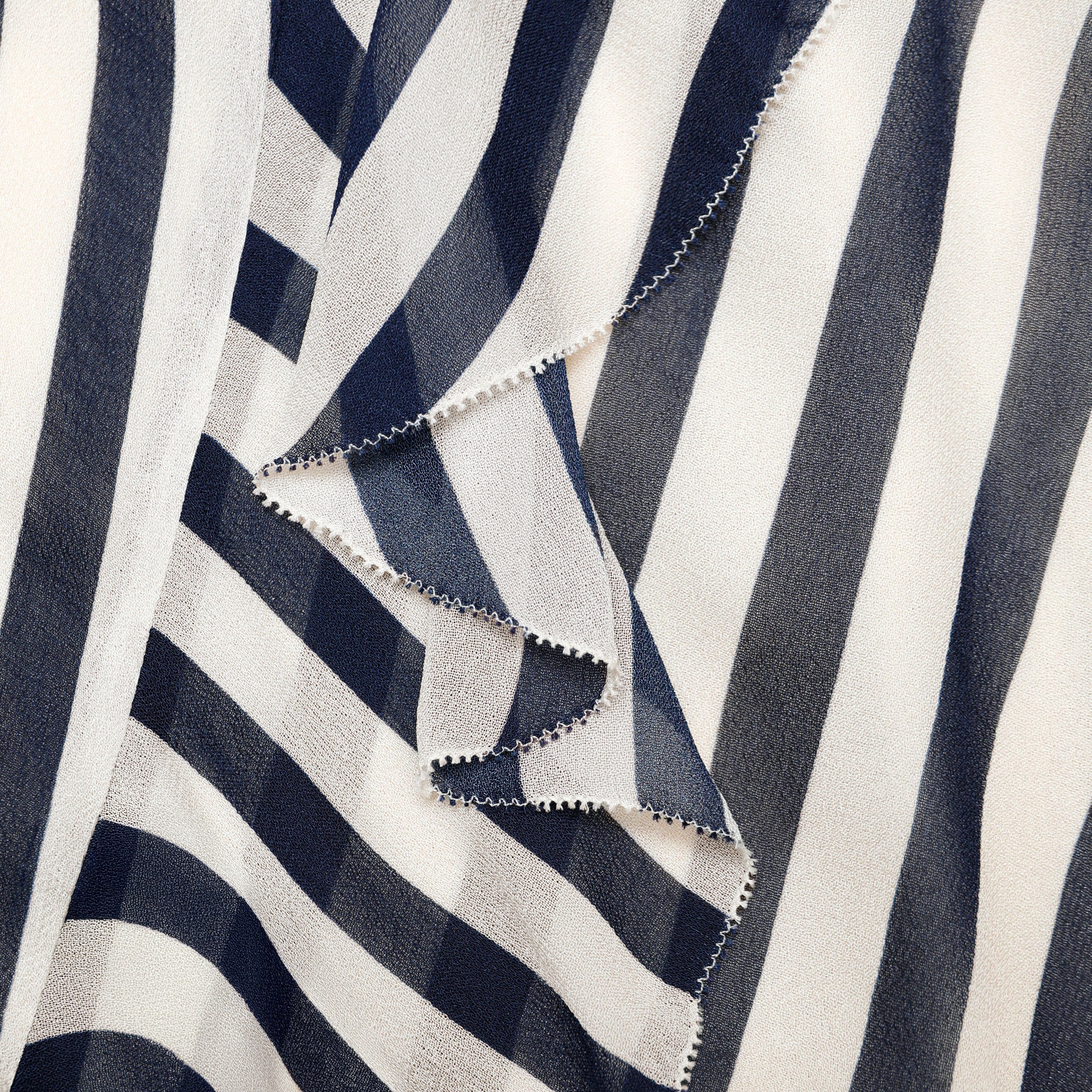 Navy Stripe Georgette Maxi Dress - Image 5